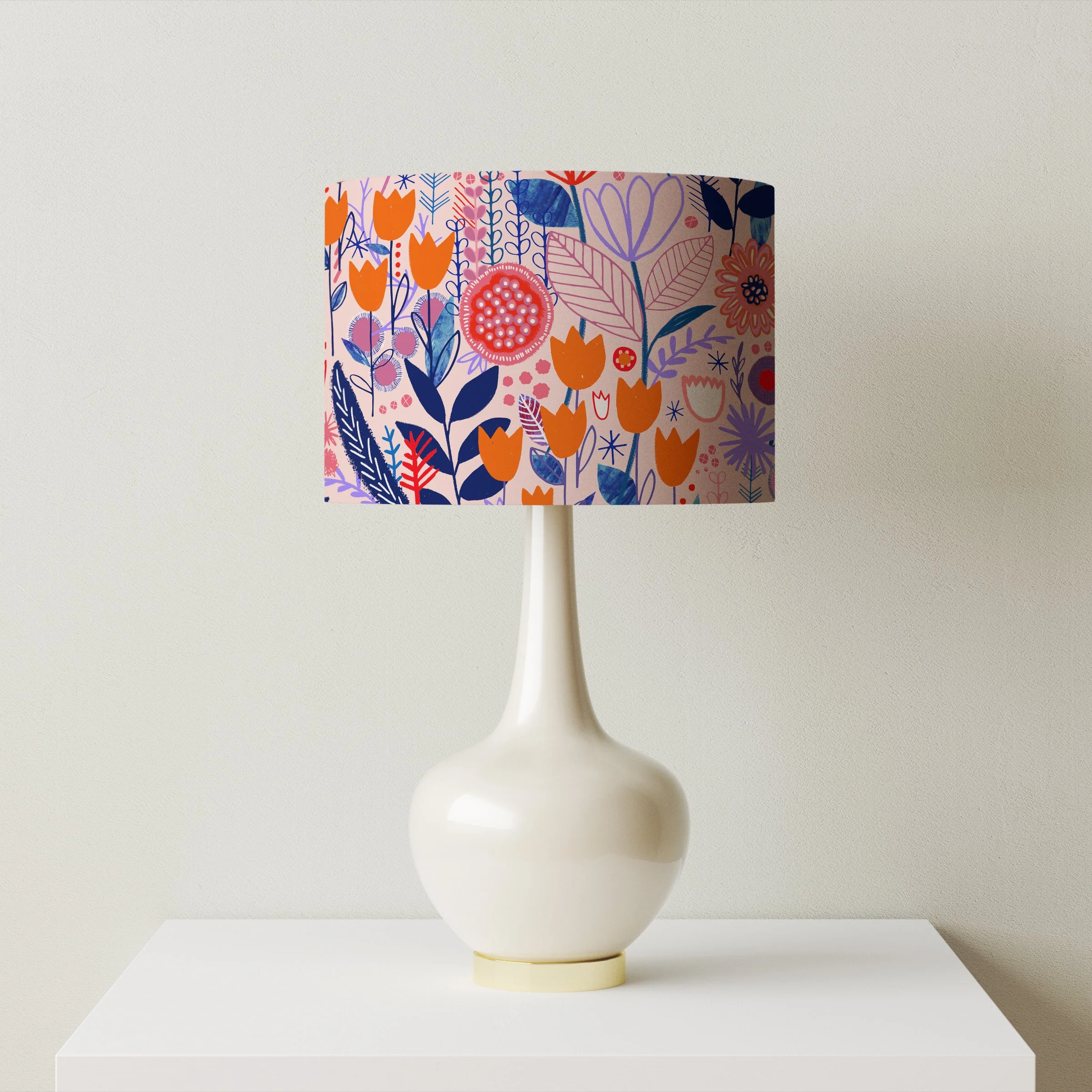 Mary's Garden Lampshade in Blush Pink by Rachel Parker