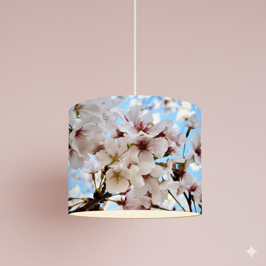 Cherry Blossom Lampshade with ceiling pendant fitting