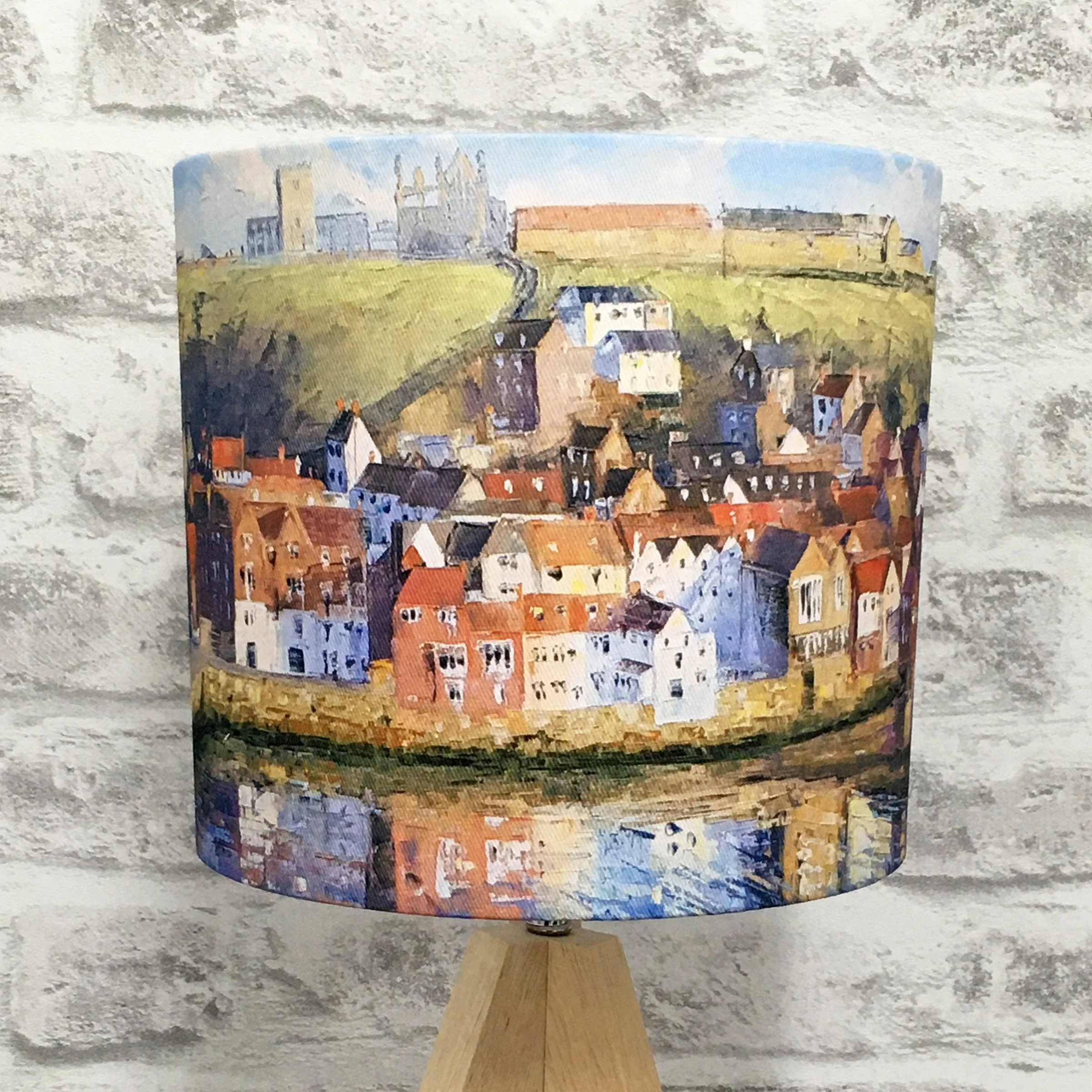 Whitby Eastside Lampshade by Chris Geall on tripod base close-up