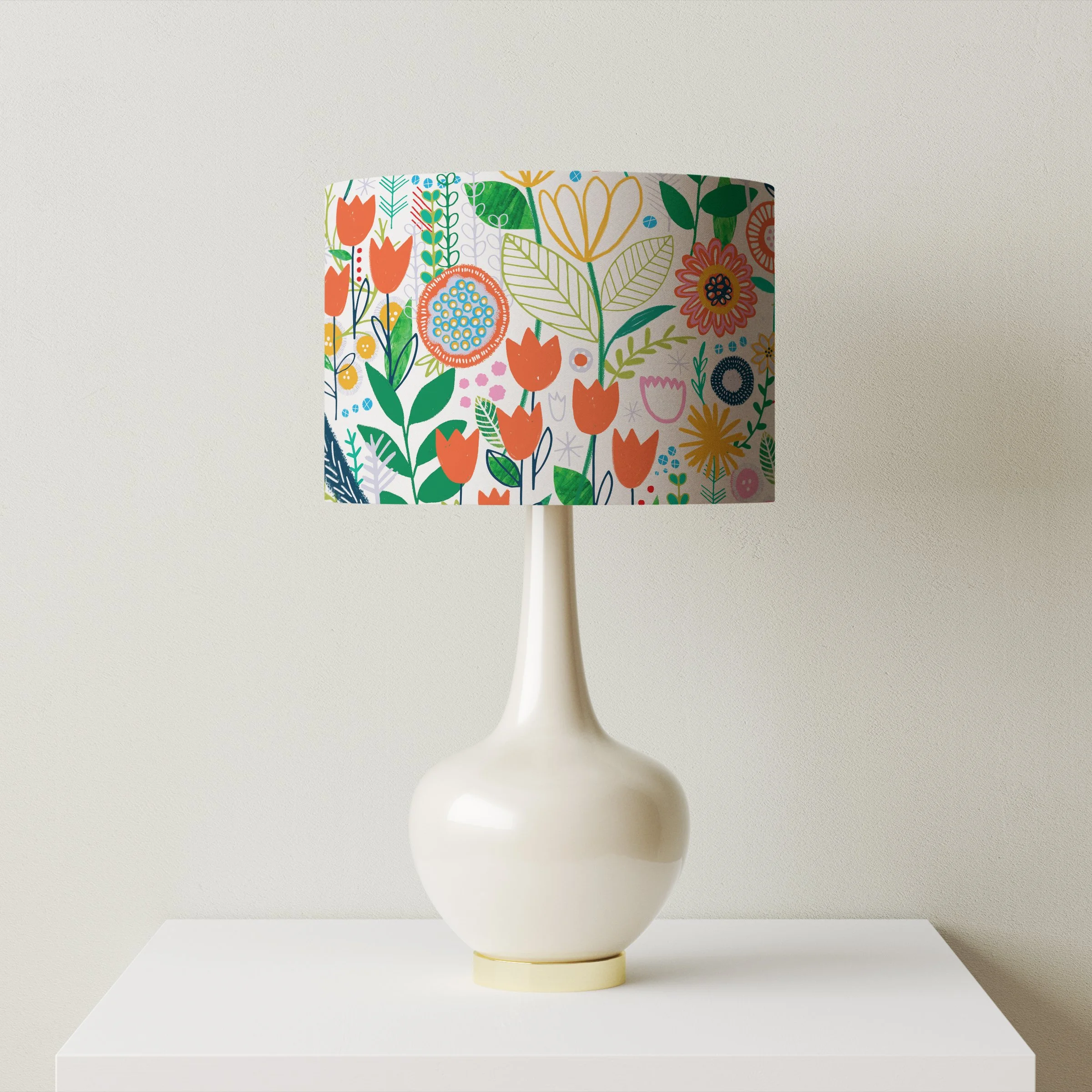 Mary's Garden Lampshade in Sunshine by Rachel Parker