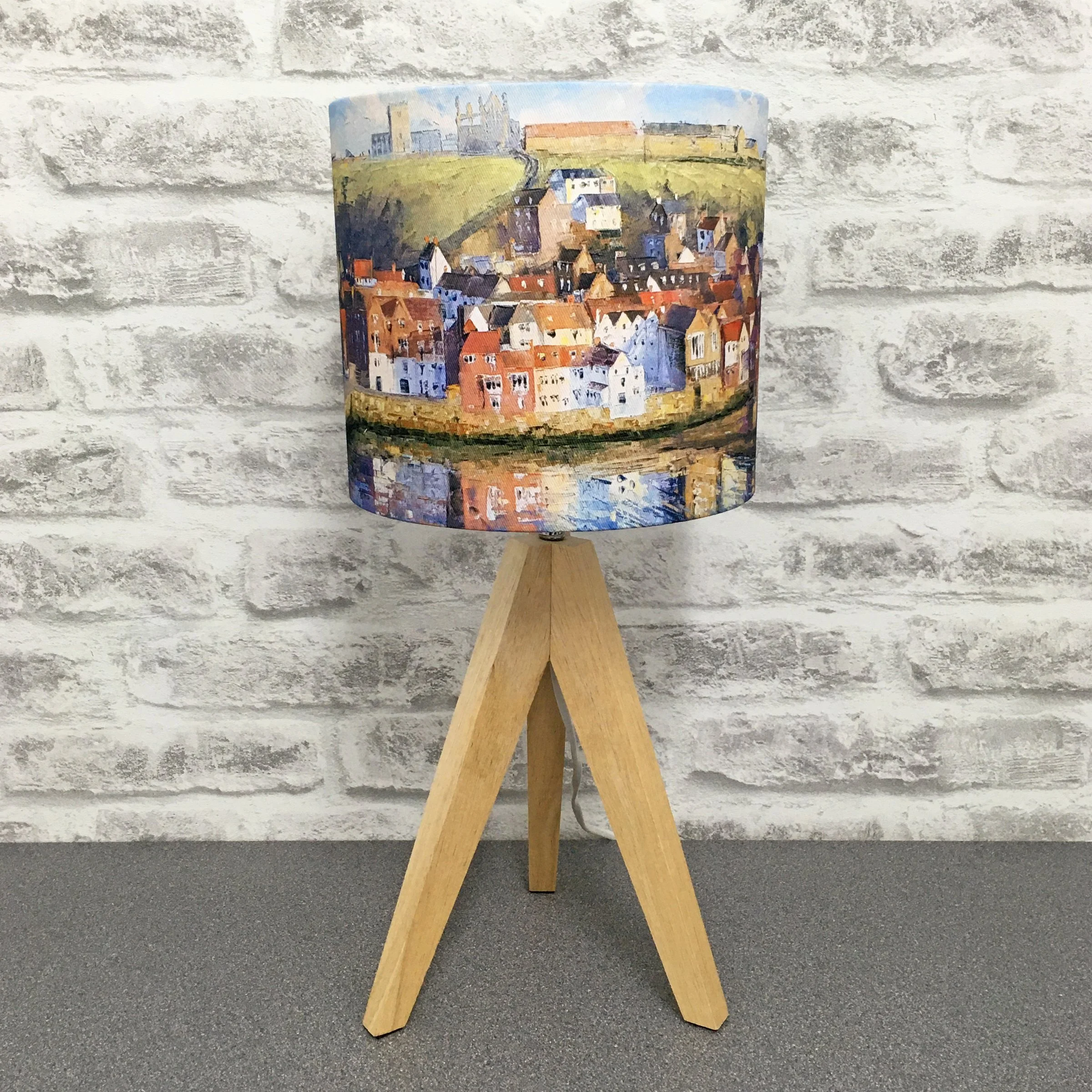 Whitby Eastside Lampshade by Chris Geall on tripod base