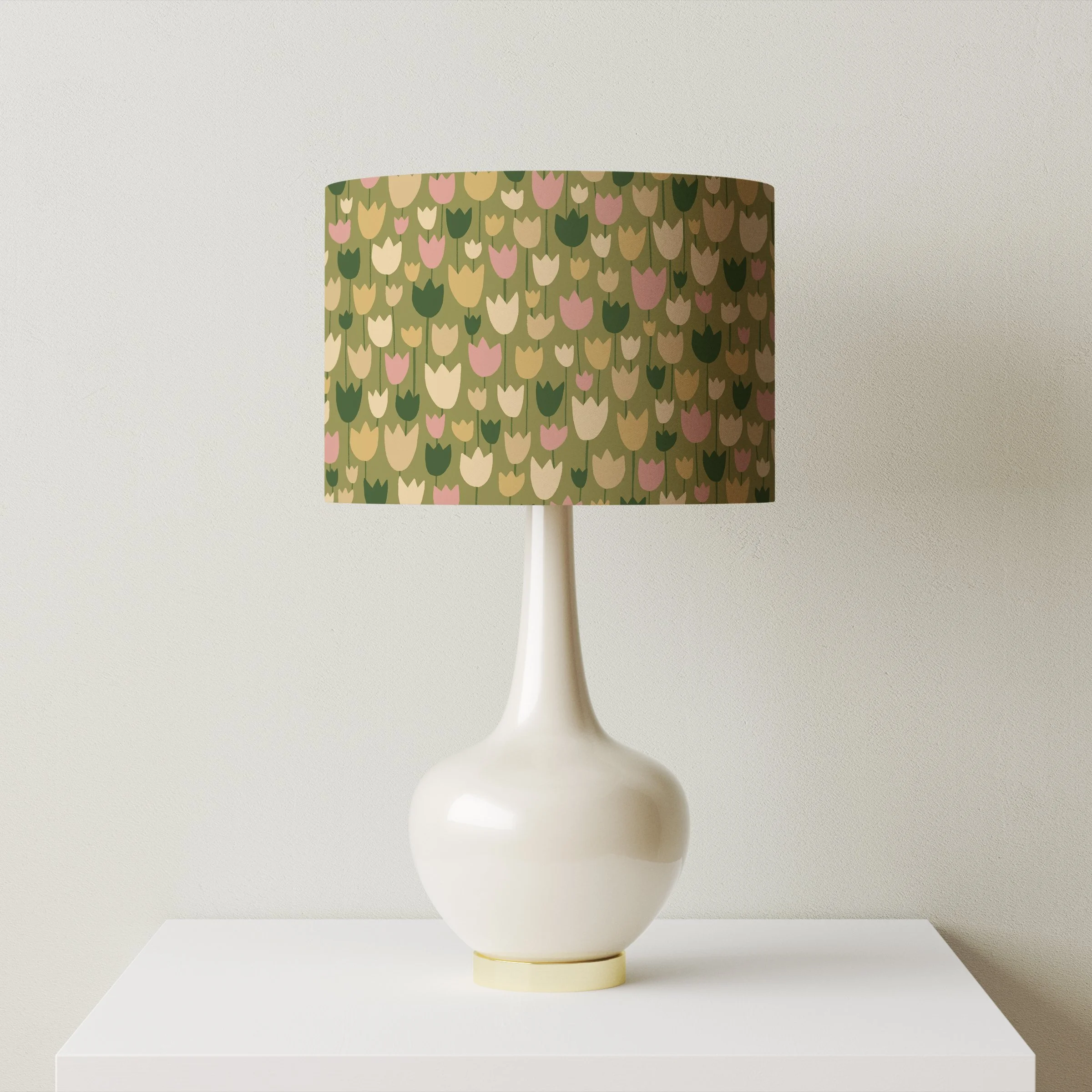 Evergreen Merry Tulips Lampshade by Rachel Parker