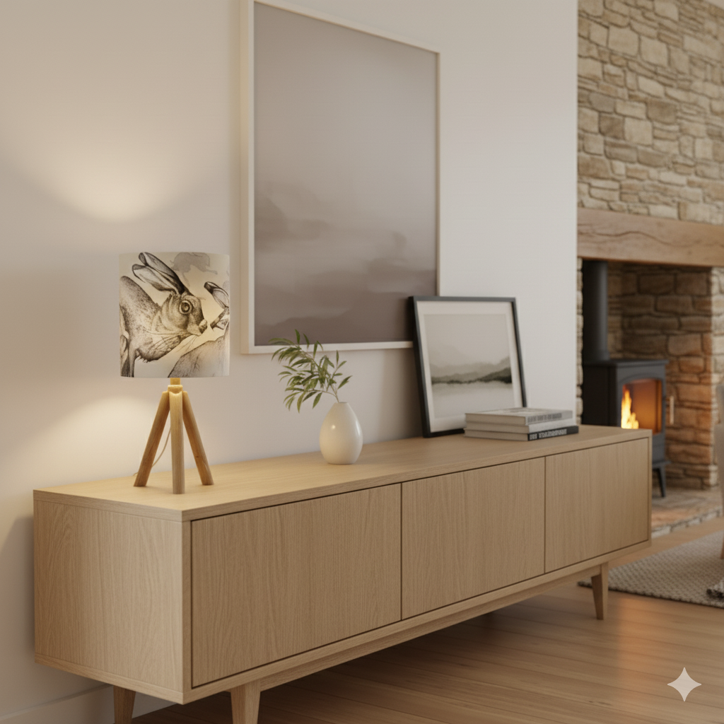 Hare Drove Lampshade in contemporary home