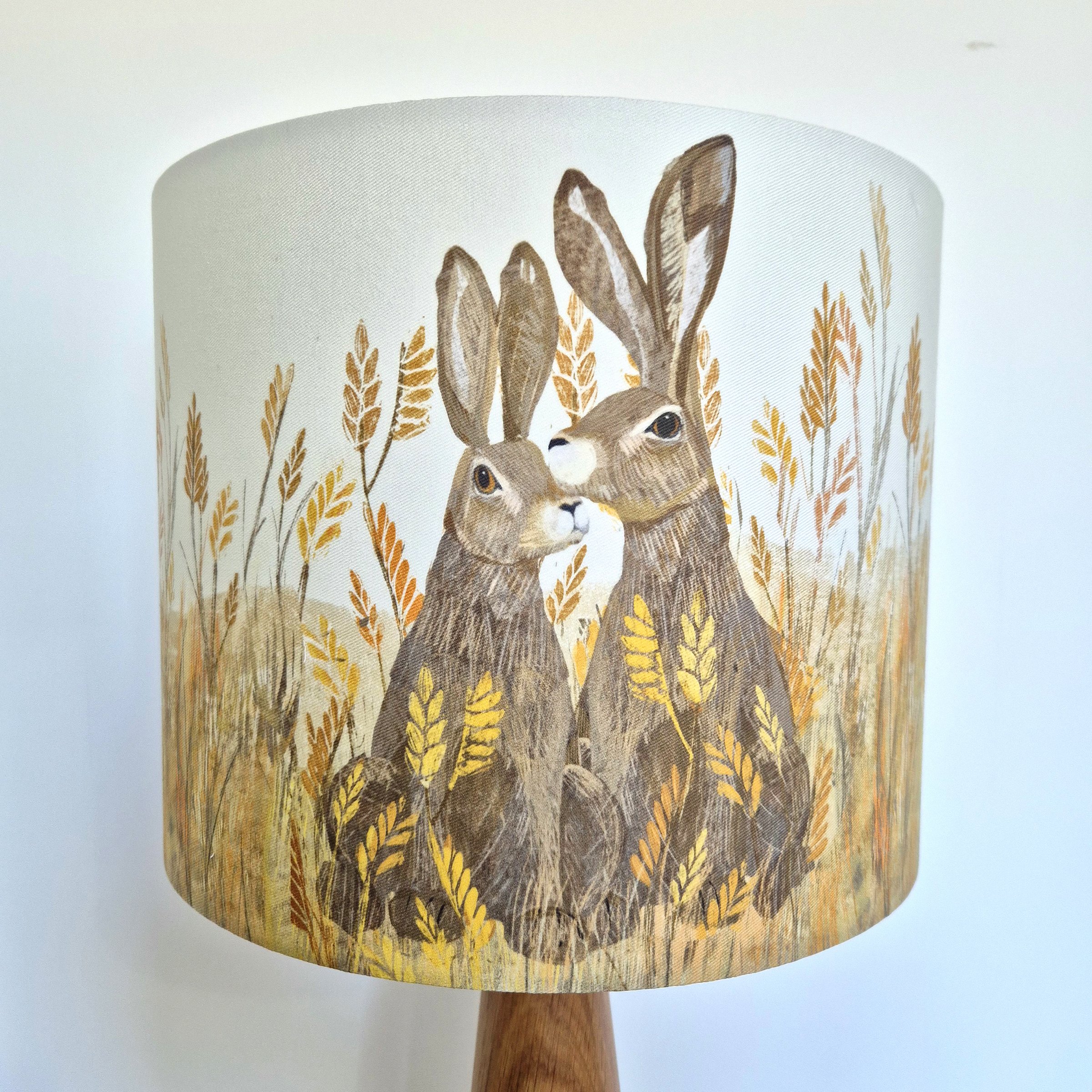 Hares Lampshade by The Hedgerow Artist Close Up