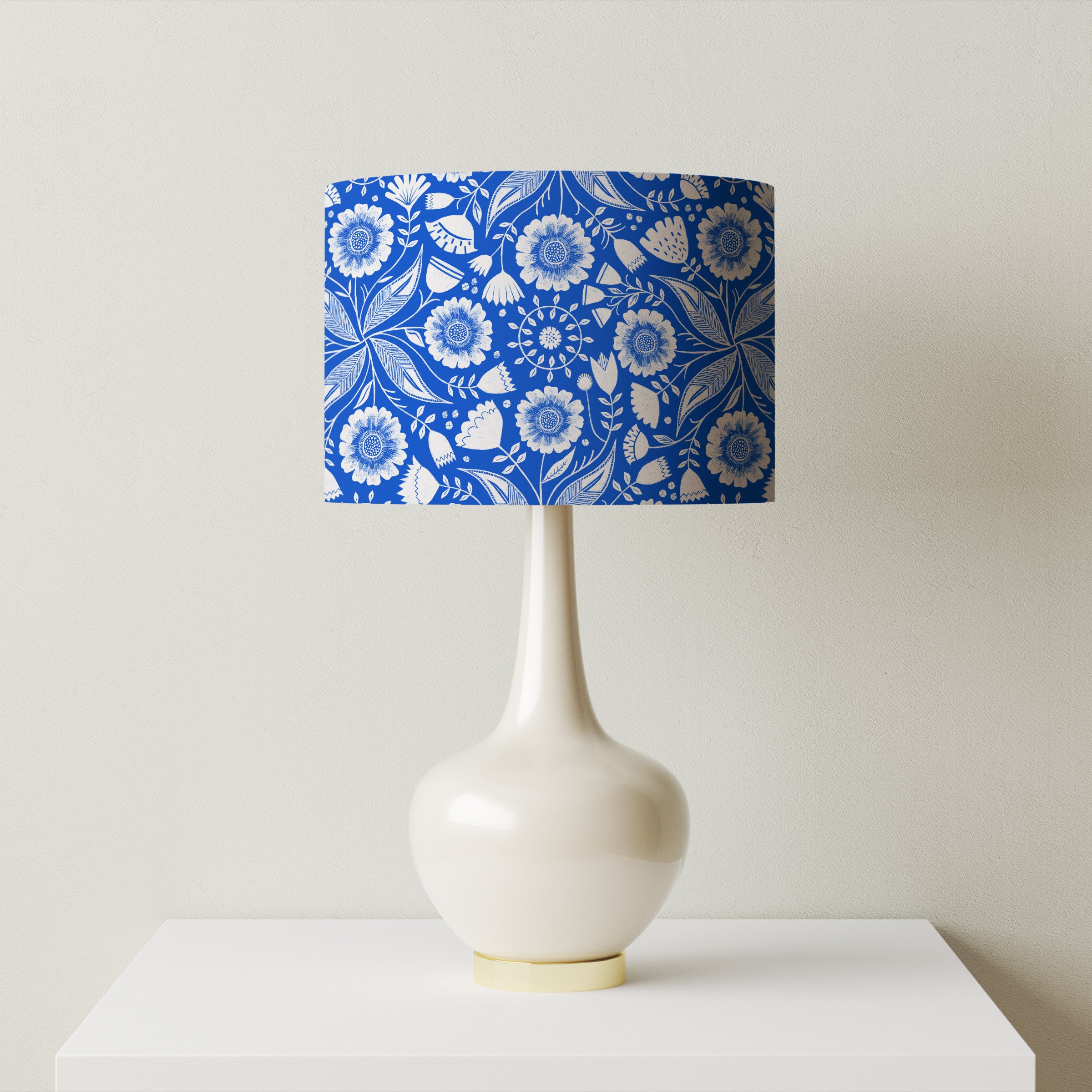 Botanical Blue Lampshade by Rachel Parker (accurate mock-up)