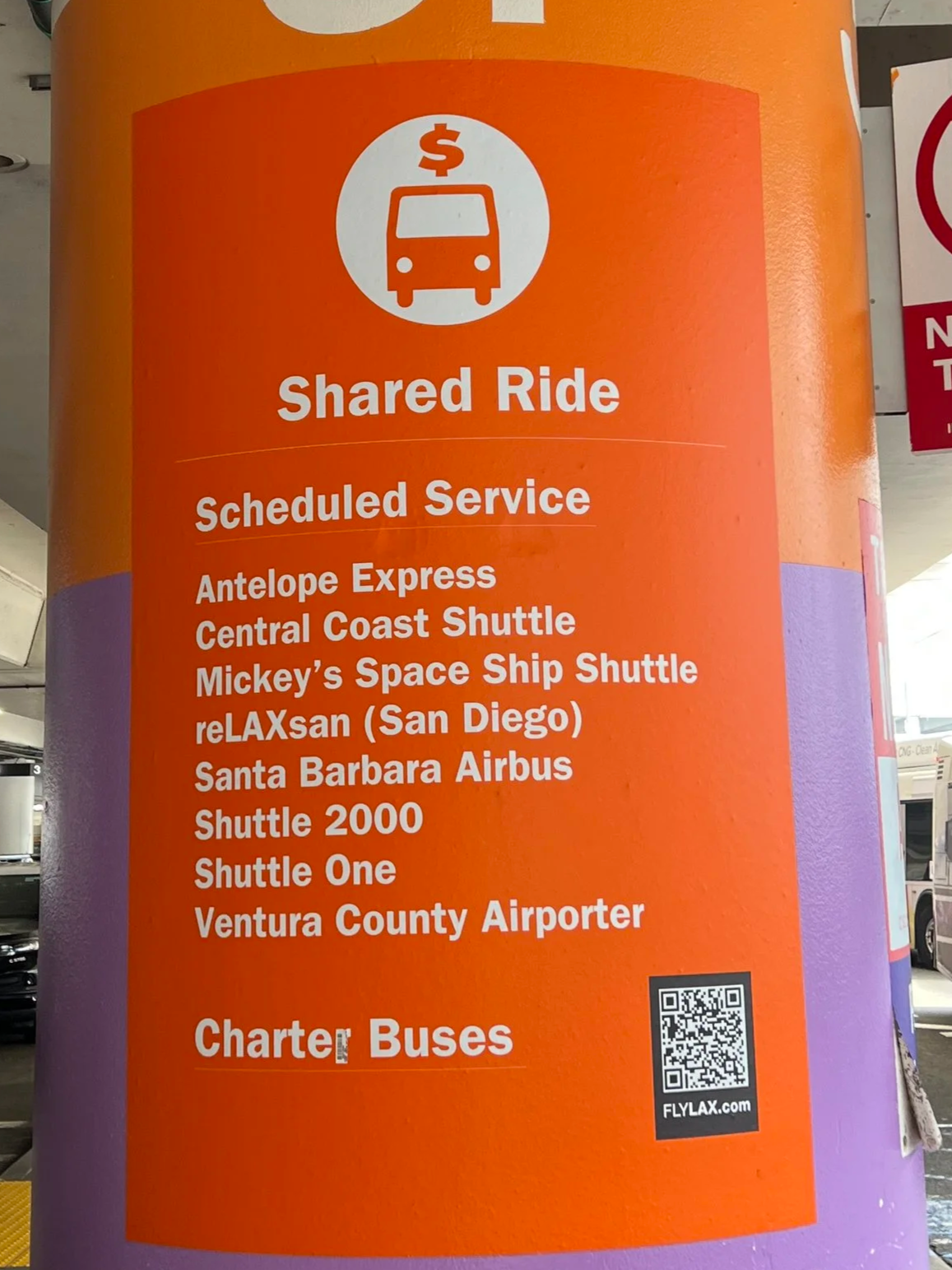 lax shared ride sign los angeles lower arrivals terminal