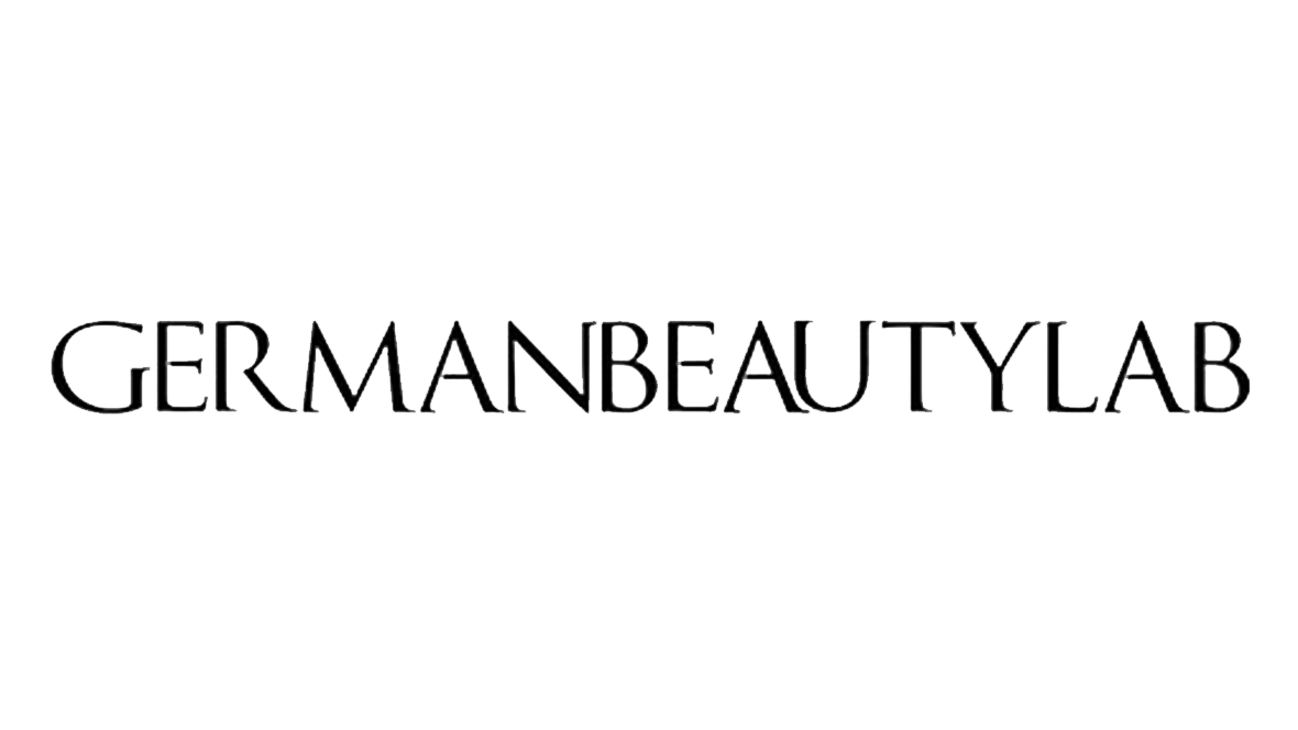 Text reading 'GERMAN BEAUTY LAB' with a small paw print icon above the text, all in black on a transparent background.