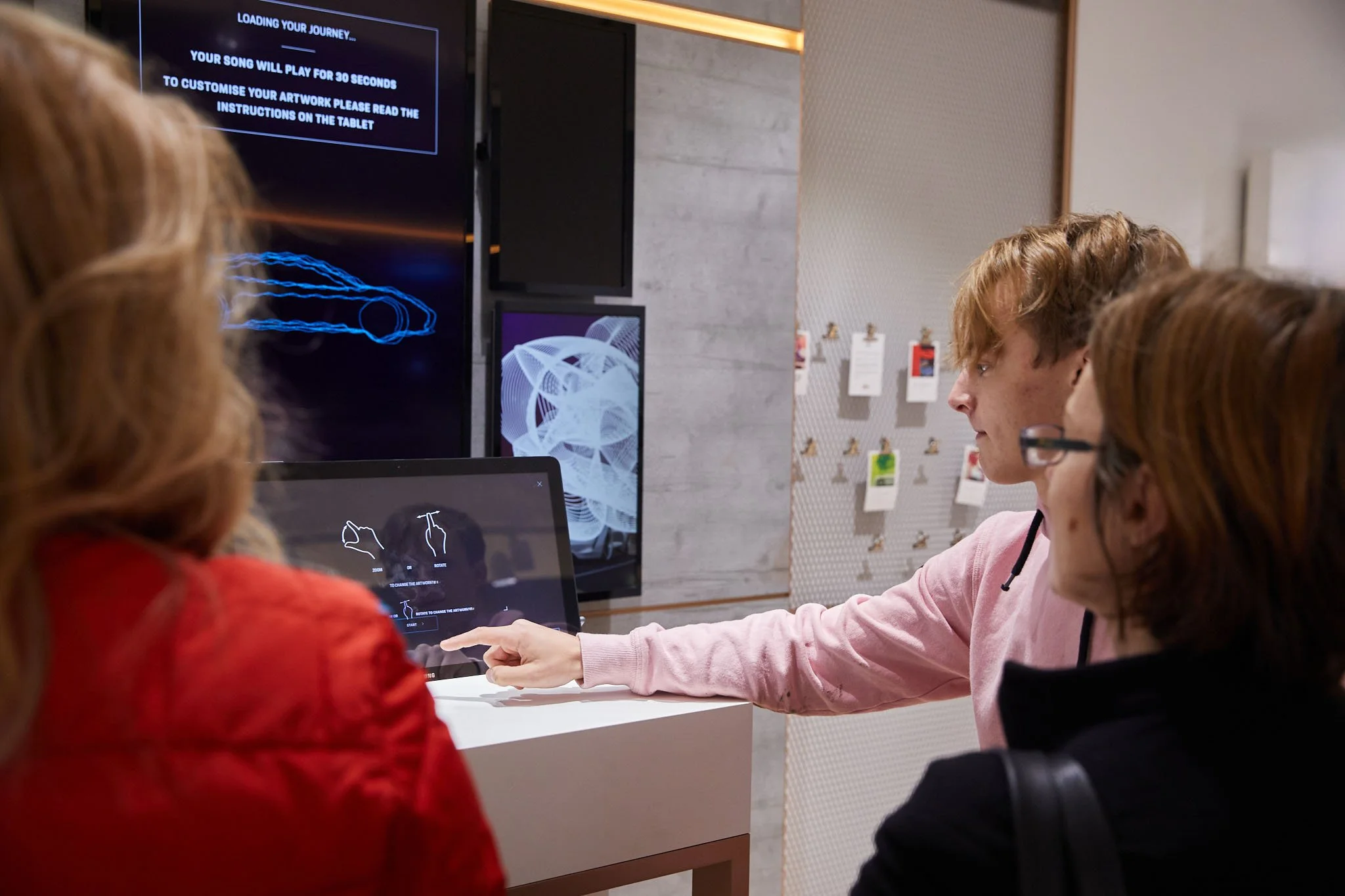 Porsche customer at retail store during an interactive event at the store for the German car company corporate photography