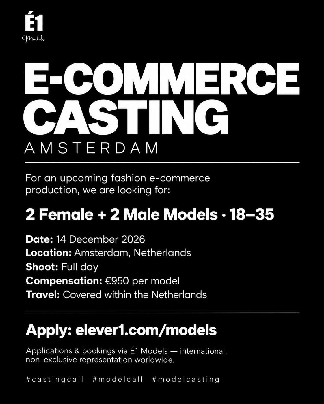 E-Commerce Casting, Amsterdam w: É1 Models.png