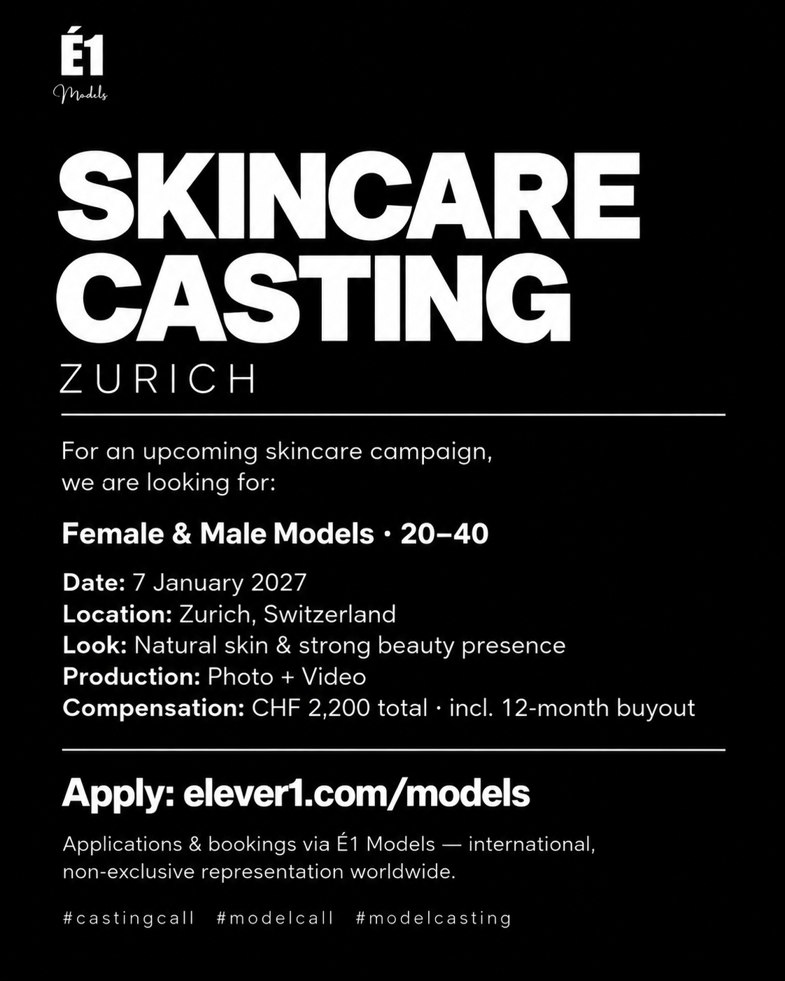 Skincare Casting, Zurich w: É1 Models.png