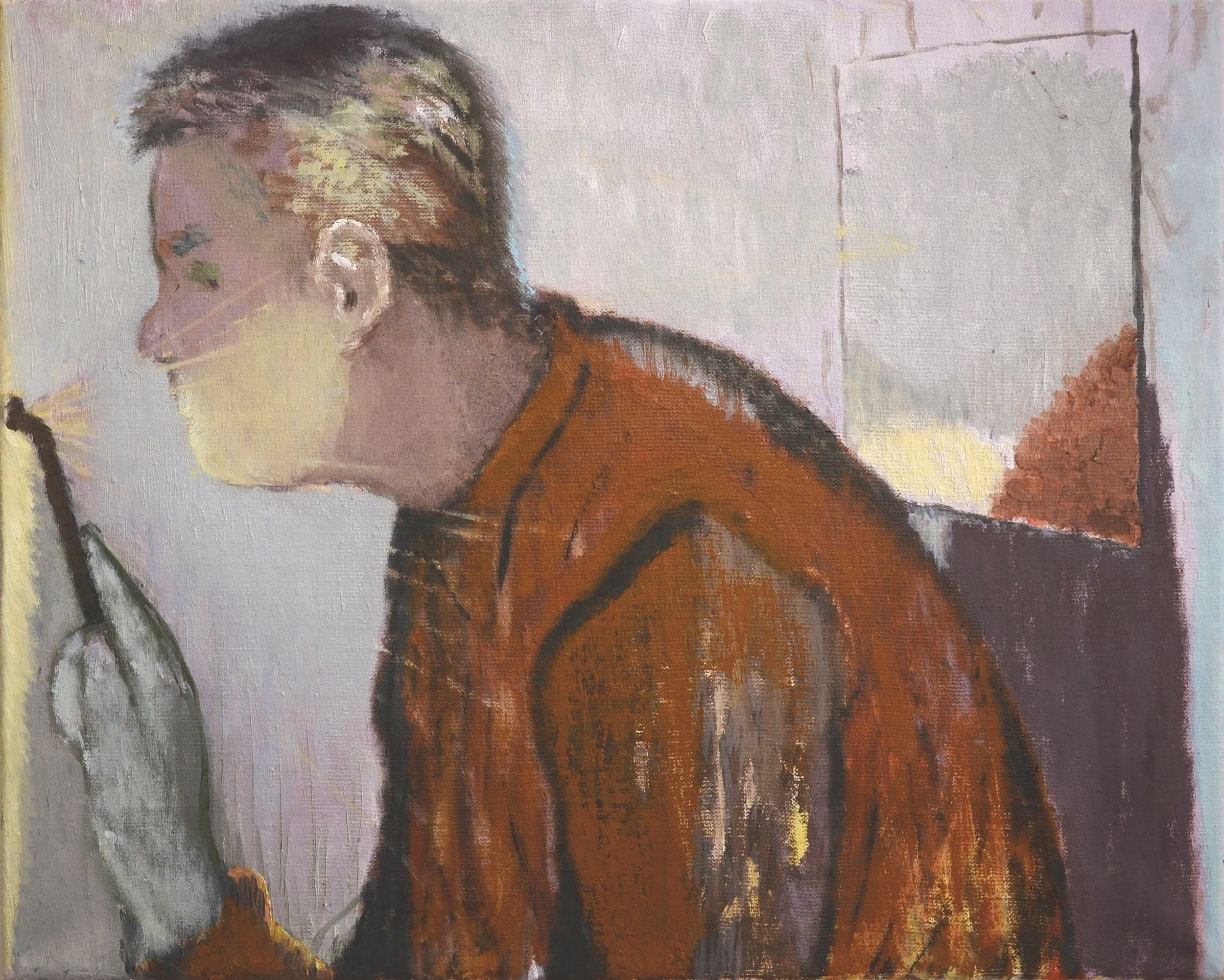 Shine shave, 50×40 cm. oil on canvas, 2024