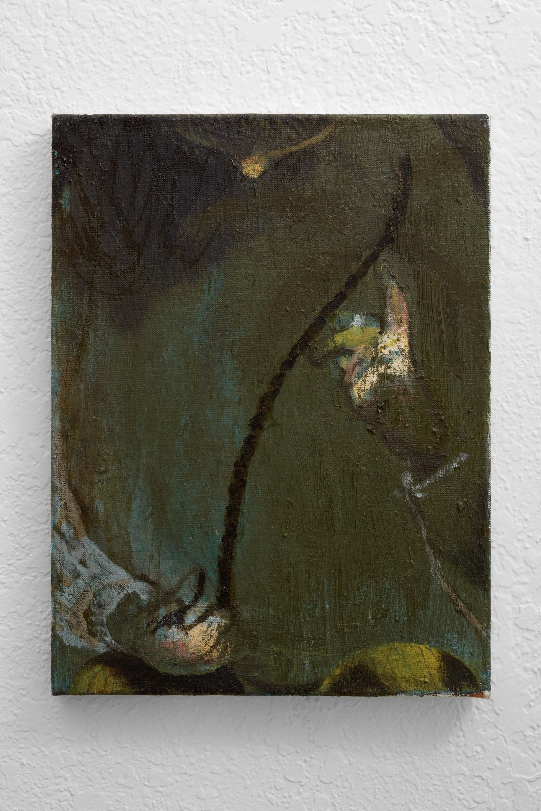 What does a palm actually look like?, 40x30 cm (15x12 in), oil and shellac on canvas, 2025