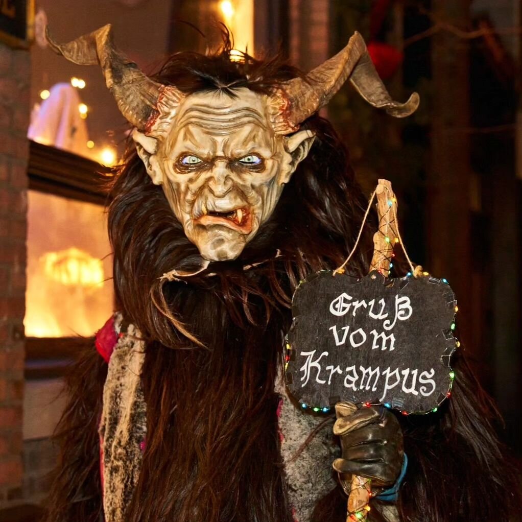 It's always better to be nice than naughty.

Krampus does have a weakness. If given a piece of fruit, typically an apple or an orange, by a child, he will sit down to eat the gift, sharing it with whomever is there and engaging in polite conversation