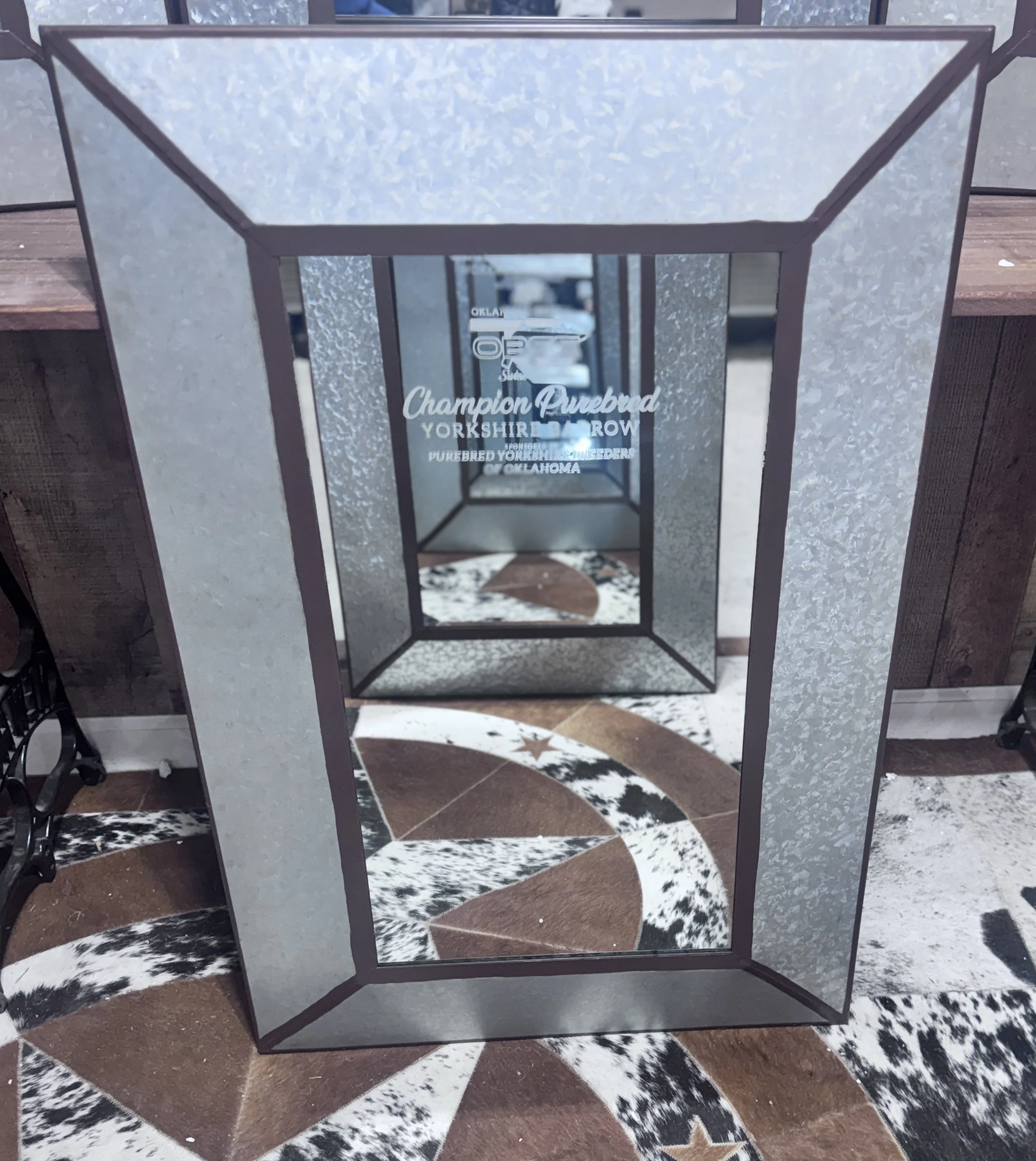 Galvanized Mirror: $165