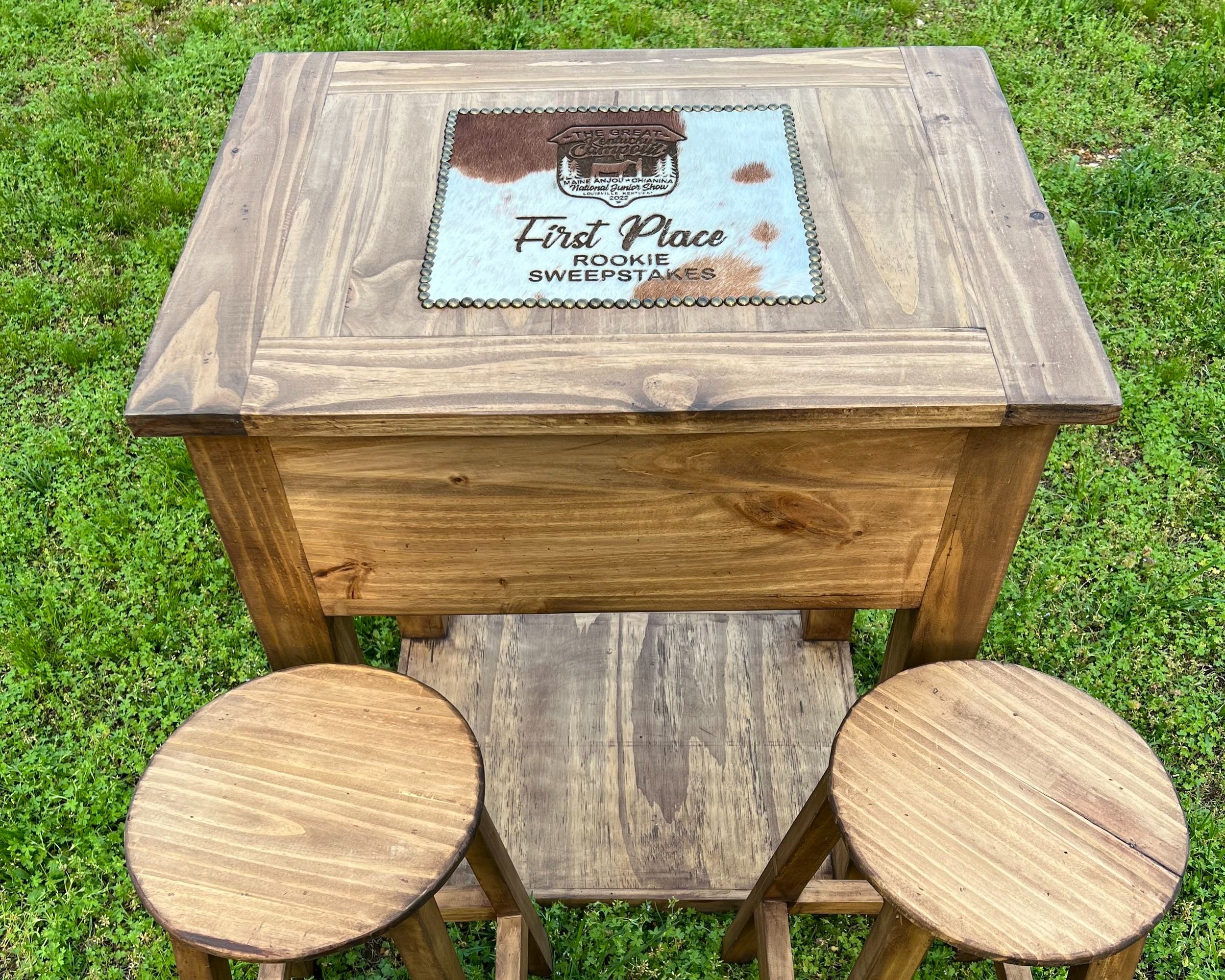 Natural Kitchen Island w/ 2 Bar Stools: $425
Natural Kitchen Island w/ 4 Bar Stools: $500