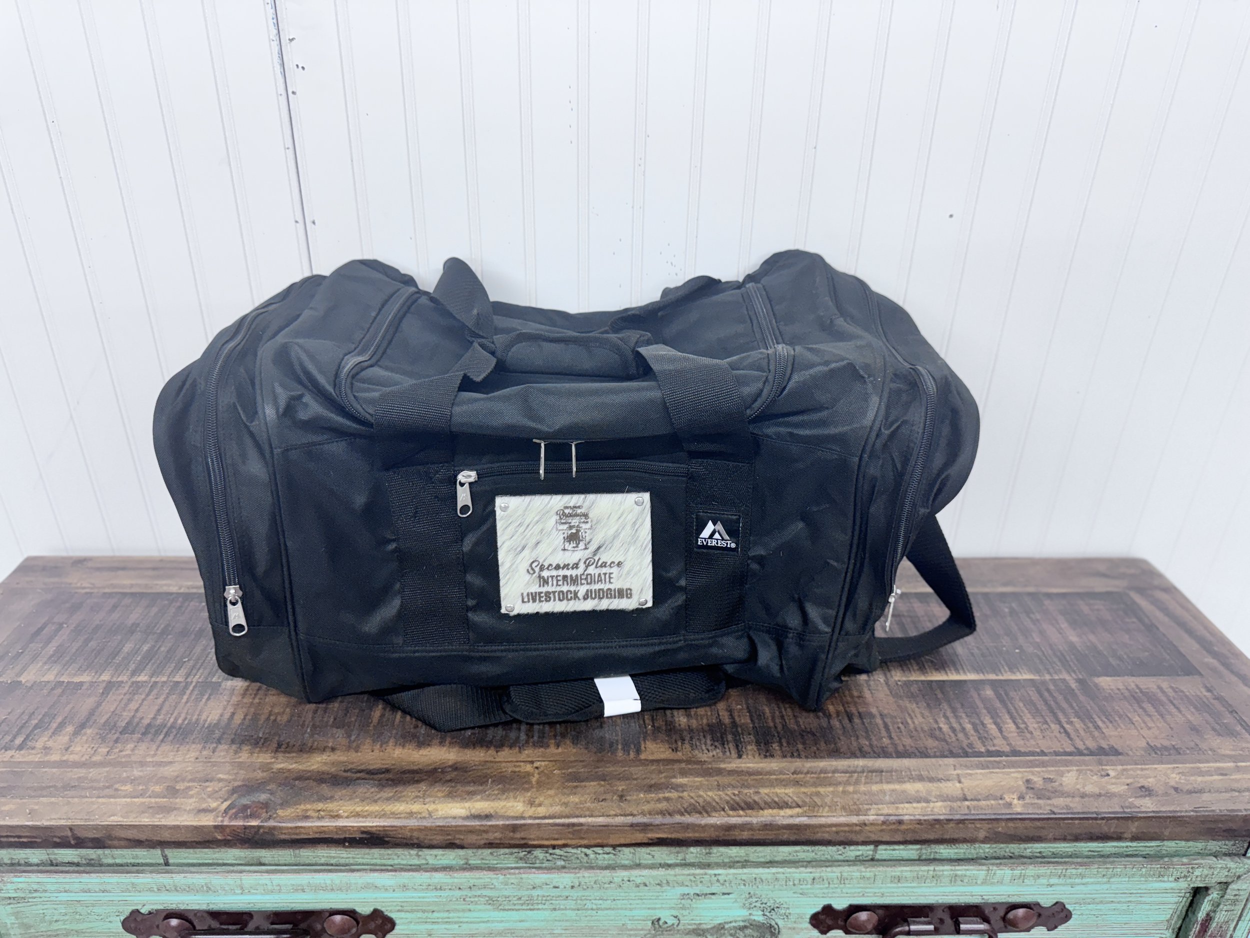 Canvas Duffle: $50 (Available with cowhide, leather, or embroidered with min order met)