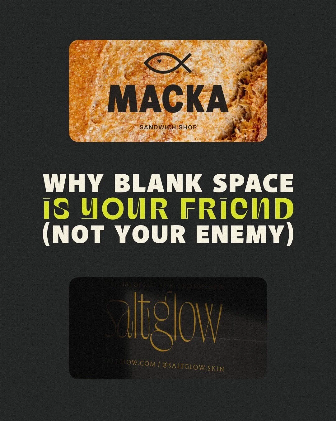 Ever feel like your design looks &ldquo;too empty&rdquo;? 
⠀⠀⠀⠀⠀⠀⠀⠀⠀
Here&rsquo;s the secret: blank space isn&rsquo;t wasted space. It&rsquo;s what makes your design work.
⠀⠀⠀⠀⠀⠀⠀⠀⠀
It gives your text room to breathe, draws attention to what matters 