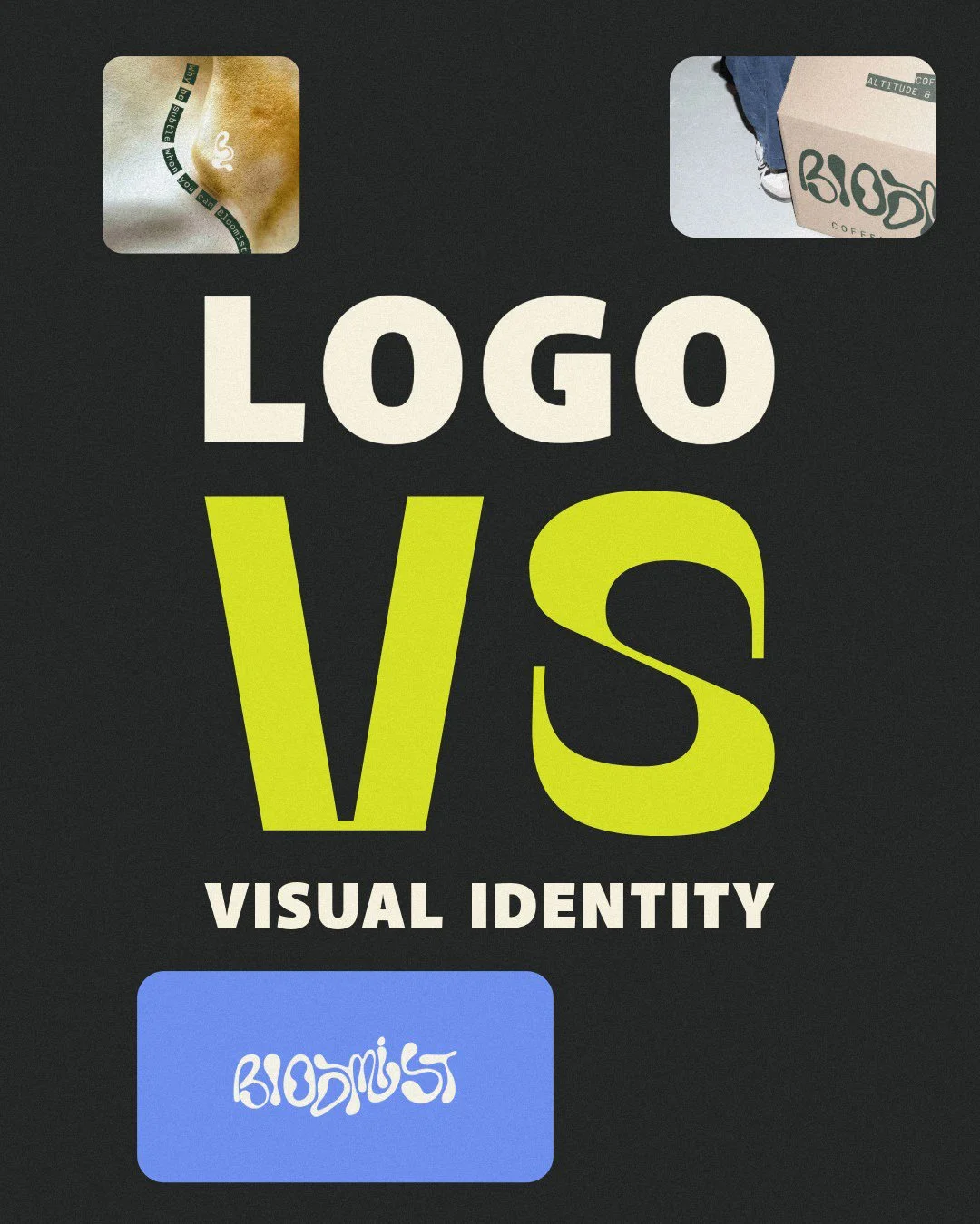 Logo vs Identity, think of it this way: your logo? That&rsquo;s your starter pack. Your identity? That&rsquo;s the whole universe your brand lives in. Textures, colours, layouts, packaging, all those details turn a business into something people feel
