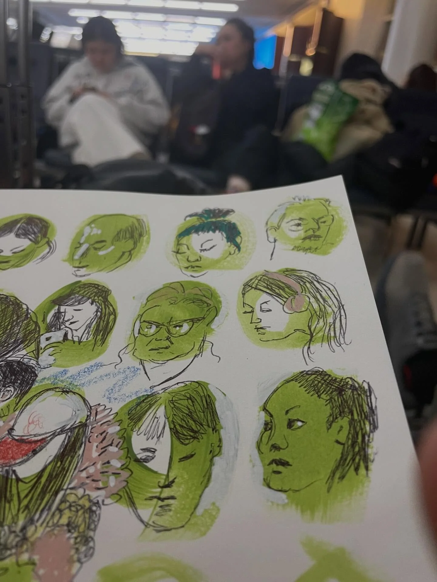 46 more! Met the challenge of 100 people drawn in one week! Each face has a story. 
#oneweek100people #sketchinginpublic #lovesketching