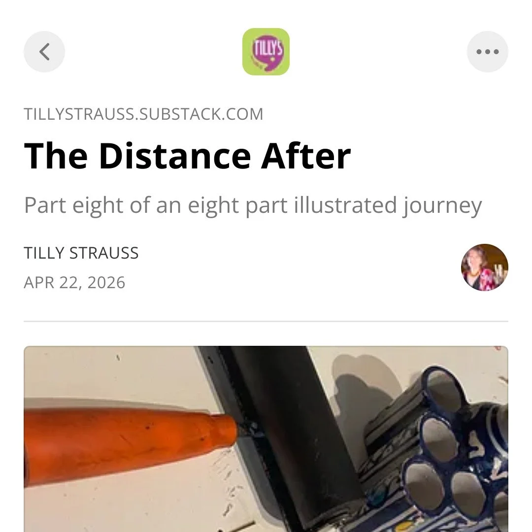 I tried to keep my memories from fading further away by returning to my sketchbook/studio practice. Visit Substack to read the closing post in a series of 8 illustrated essays about my recent travels to Morocco. (There's a free gift if you do!) #trav