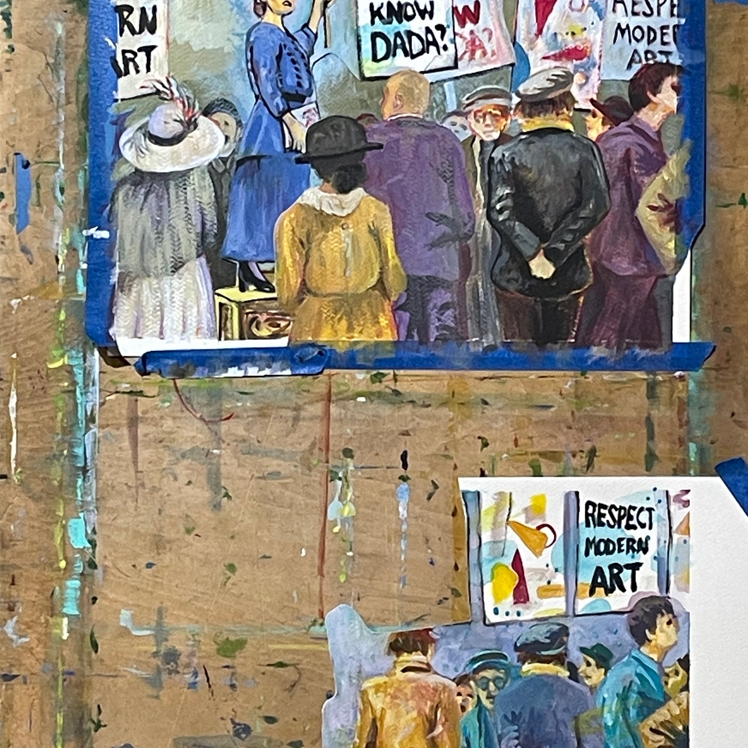 Working on a painting of Katherine Sophie Dreier the infamous artist and organizer. She lived in NYC at the turn of the last century (1877-1952) and was one of the first and most fervent advocates for modern art. She was a social reformer and lecture