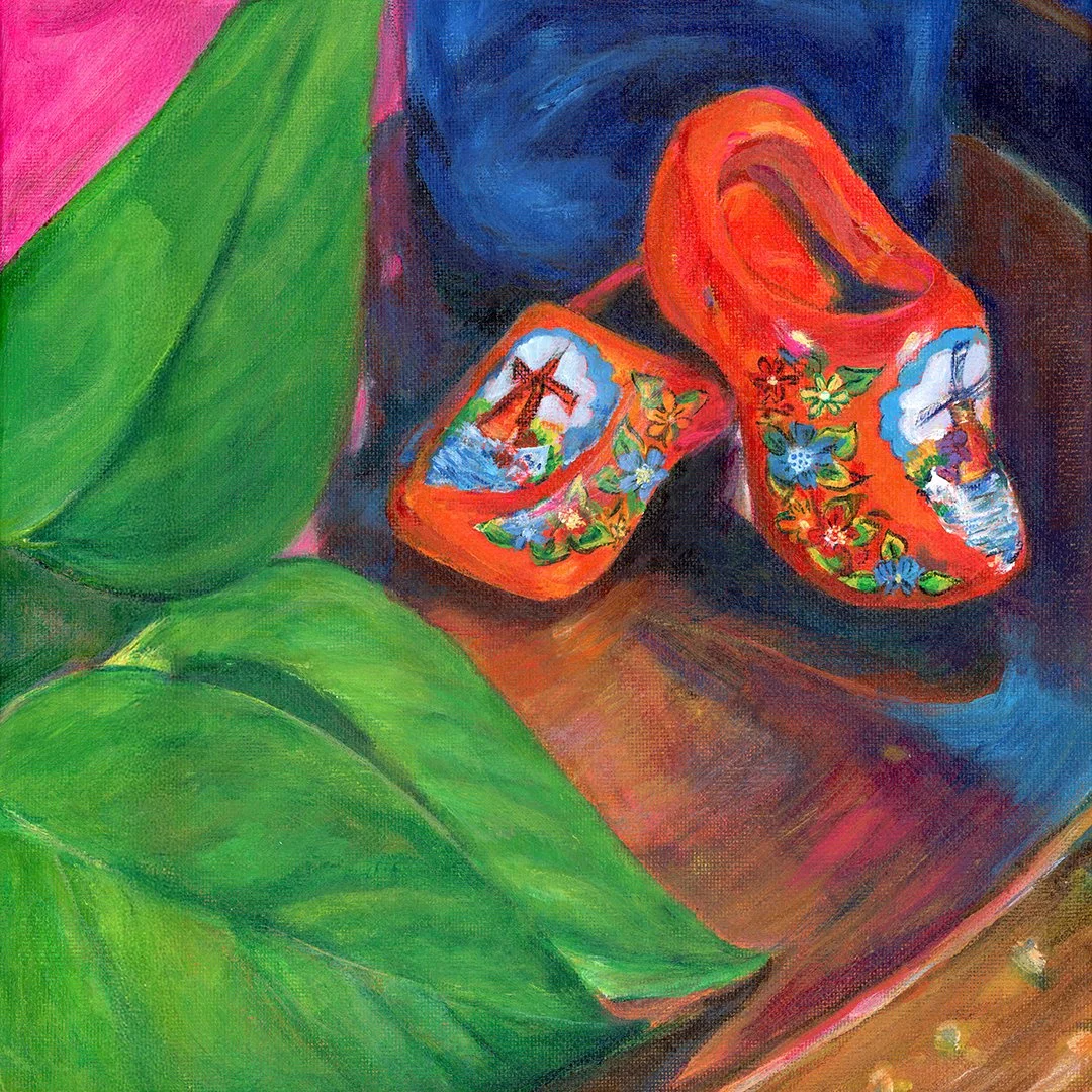 Orange Wooden Clogs