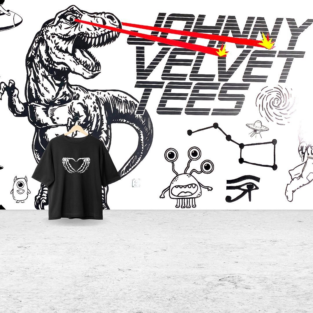 Unique designs for your unique business, stop by Johnny Velvet to see what we can do for you! Visit us at 2520 34th street to place an order or get some exclusive Johnny Velvet merch. 🦖 #johnnyvelvettees #custommerchdesign