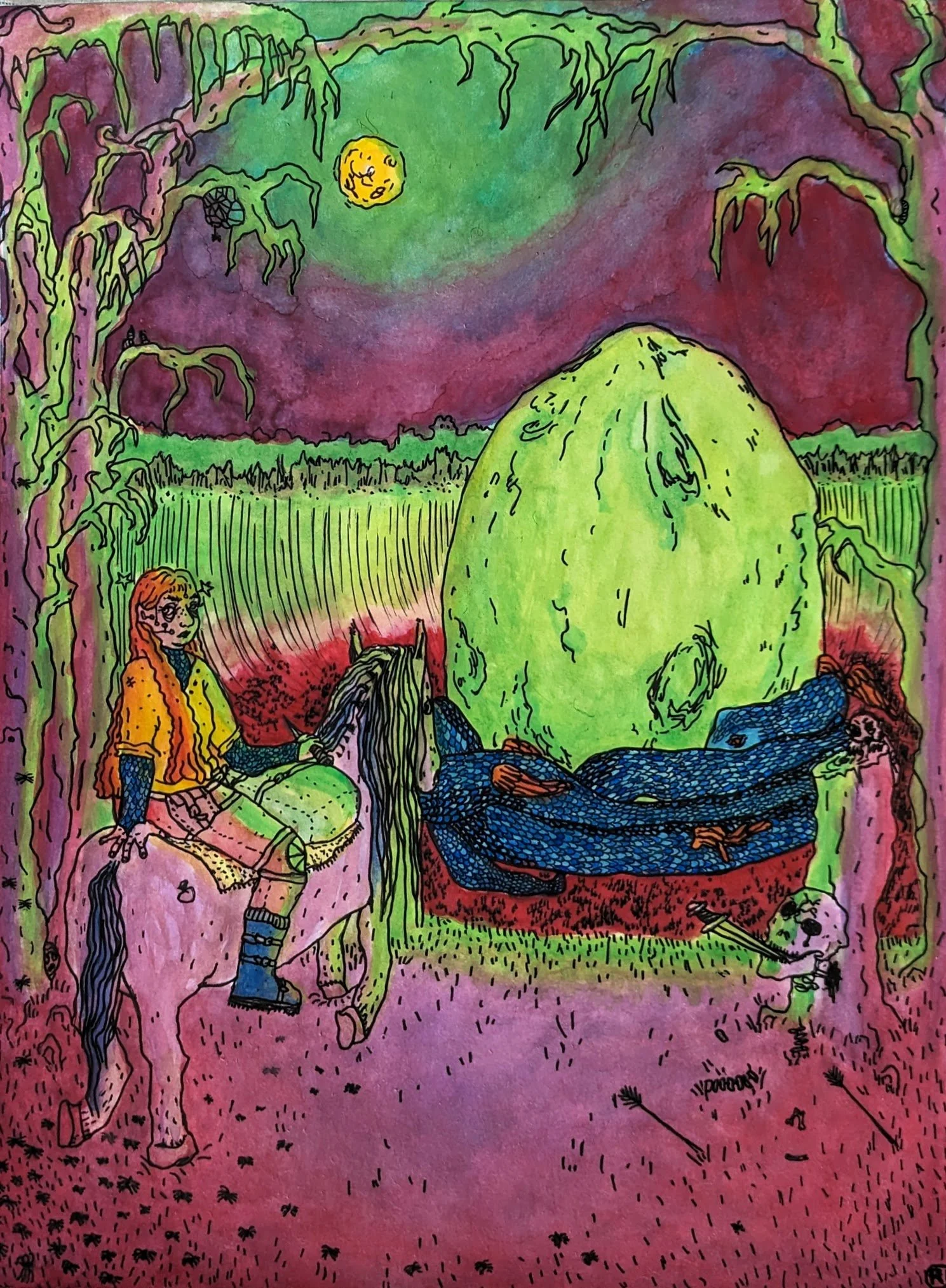 Watercolor and ink on watercolor paper - 2024