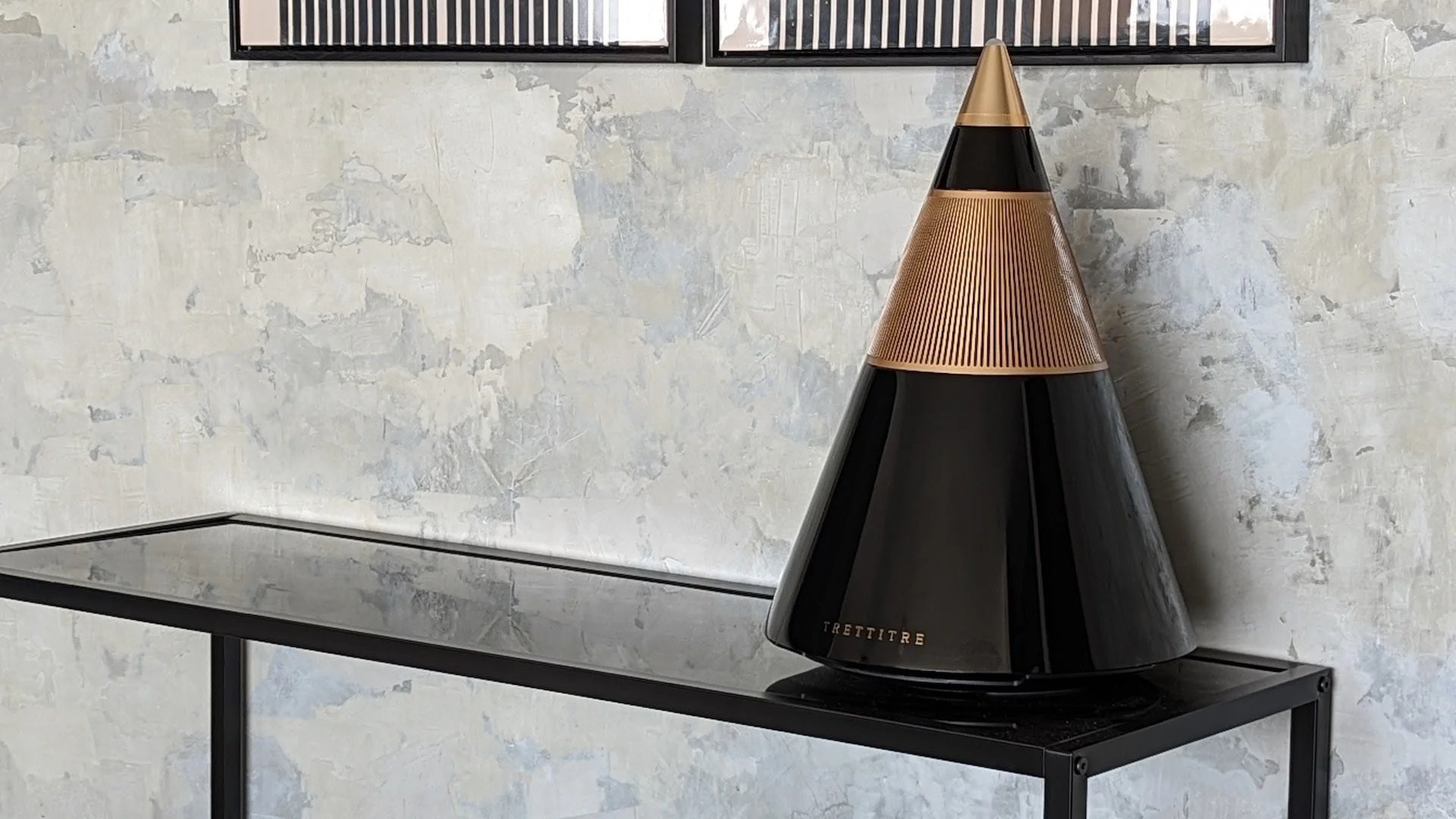 Trettitre Tresound 1 Home Audio speaker being tested in the office for our review.