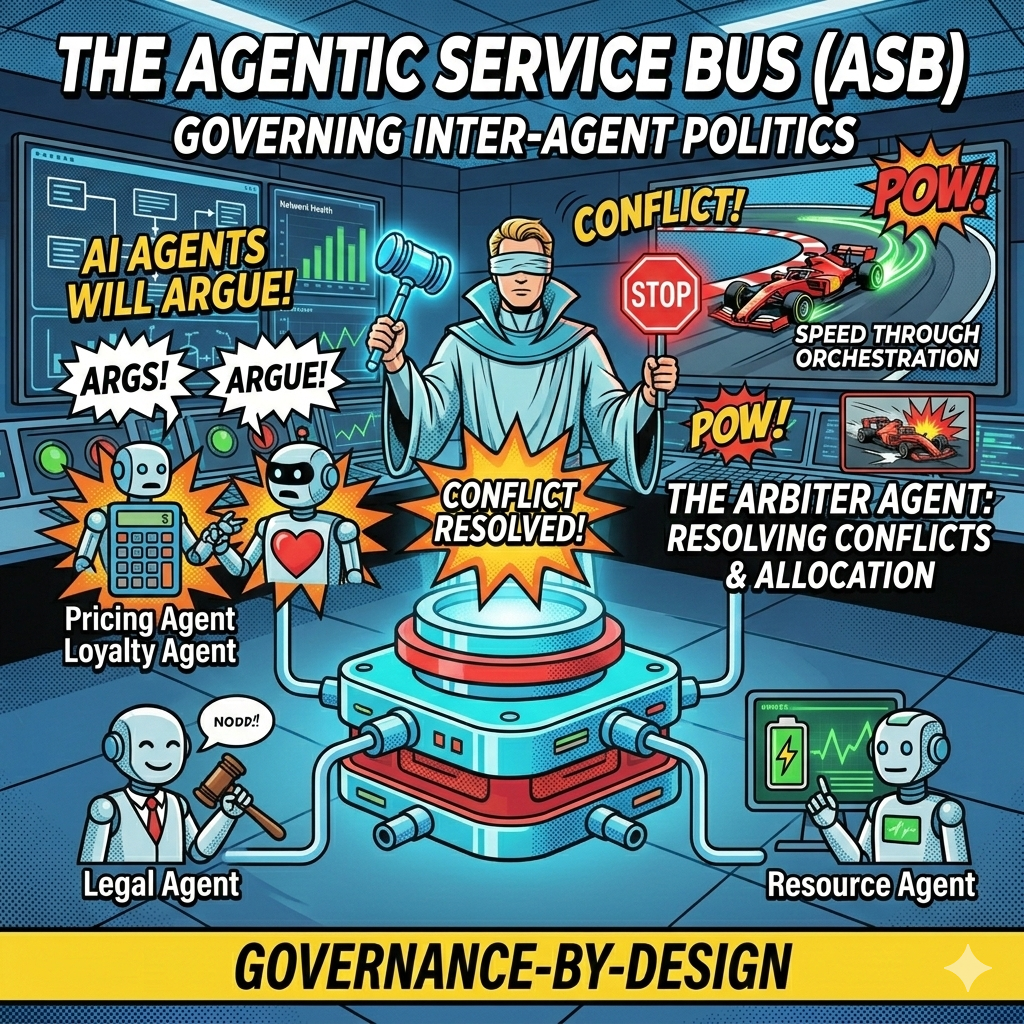 The Agentic Service Bus: Governing Inter-Agent Politics and Preventing Algorithmic Collusion