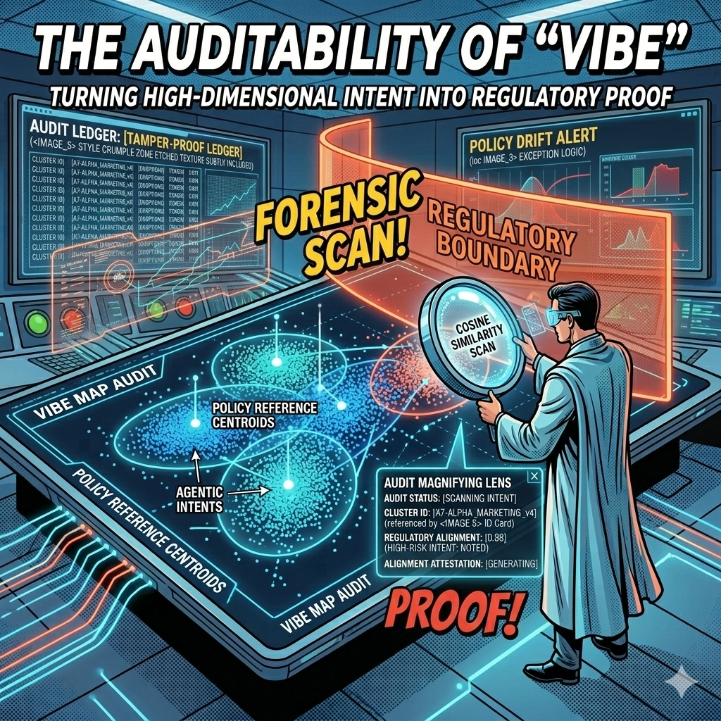 The Auditability of "Vibe": Turning High-Dimensional Intent into Regulatory Proof