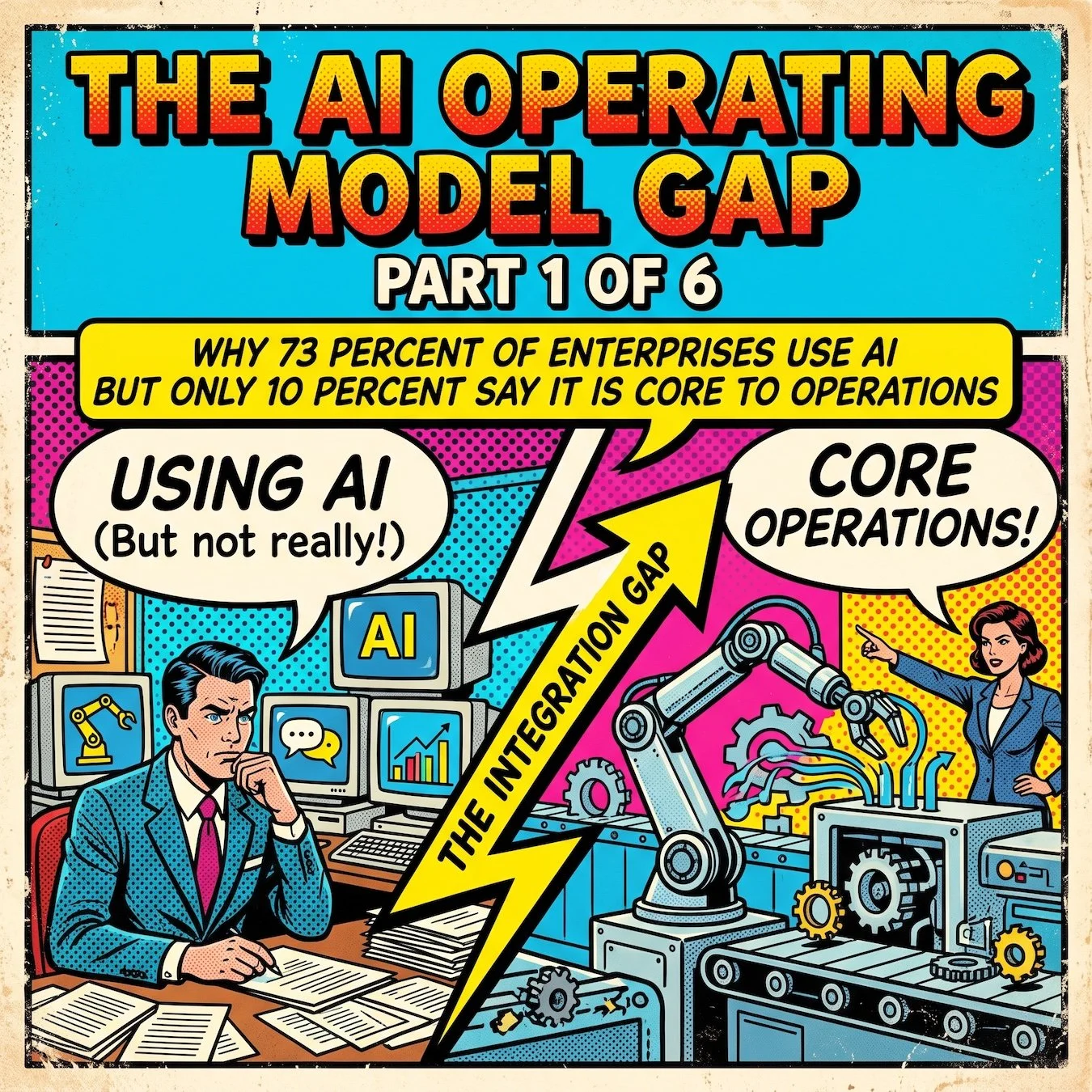 The AI Operating Model Gap Part 1: Why 73 Percent of Enterprises Use AI but Only 10 Percent Say It Is Core to Operations