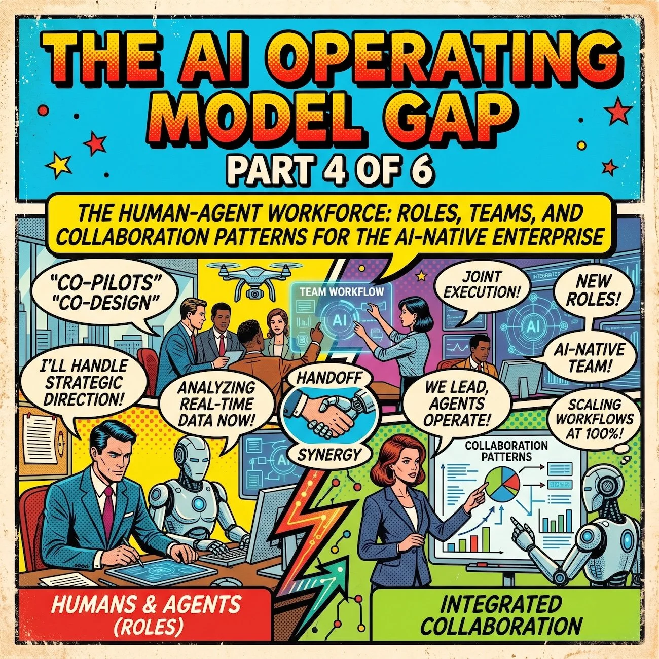 The Human-Agent Workforce: Roles, Teams, and Collaboration Patterns for the AI-Native Enterprise