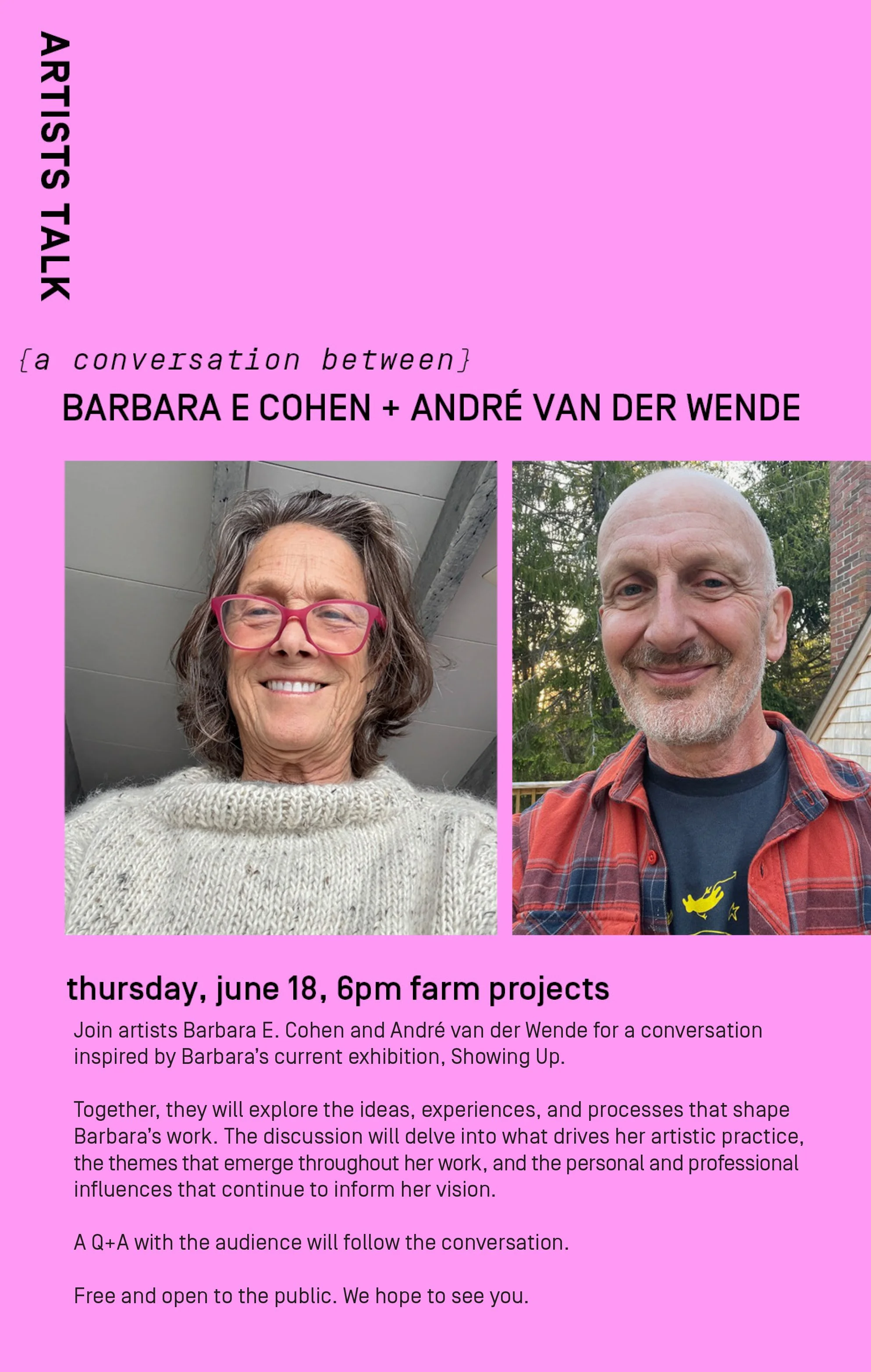 Talk: Andre van der Wende with Barbara E Cohen 