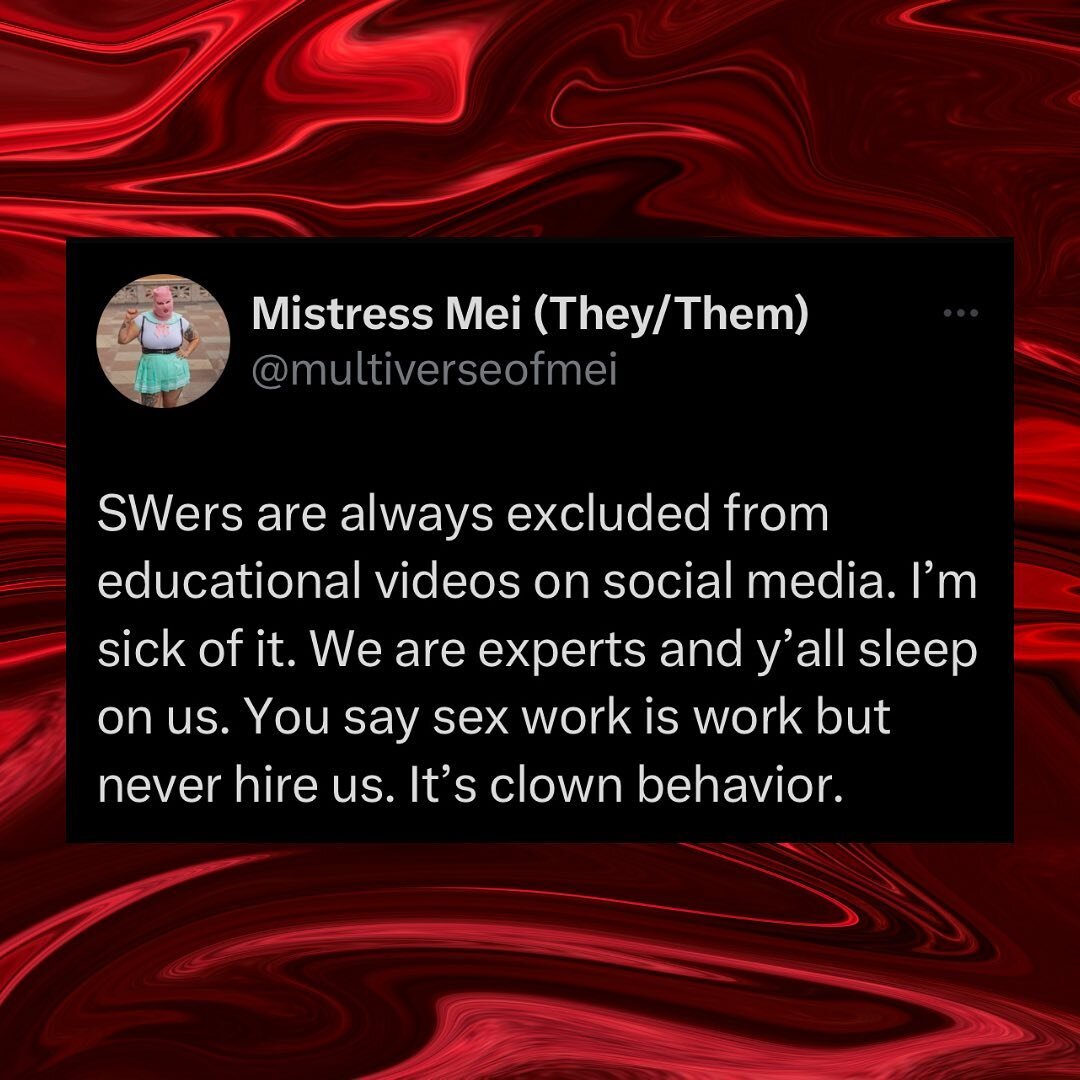I am so tired of swers being talked over, over looked or straight up excluded when no one is more equipped to educate than us. It is so remarkably disrespectful and it is because of your internalized hoorphobia that you don&rsquo;t see it as a proble