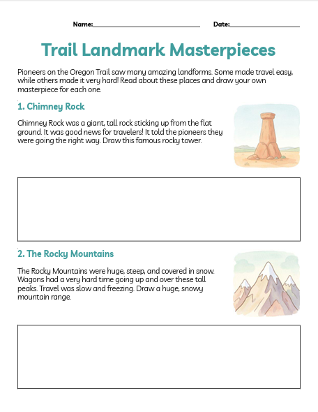 Landforms and Landmarks Along the Oregon Trail
