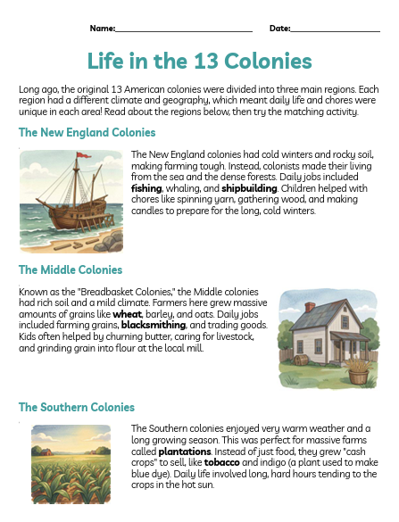 Life in the 13 Colonies
