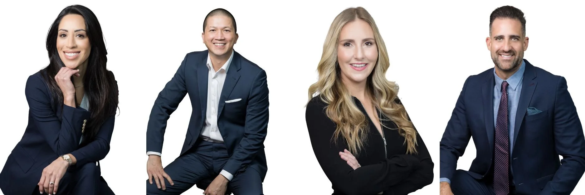 Headshots of 4 executives taken at a headshot event