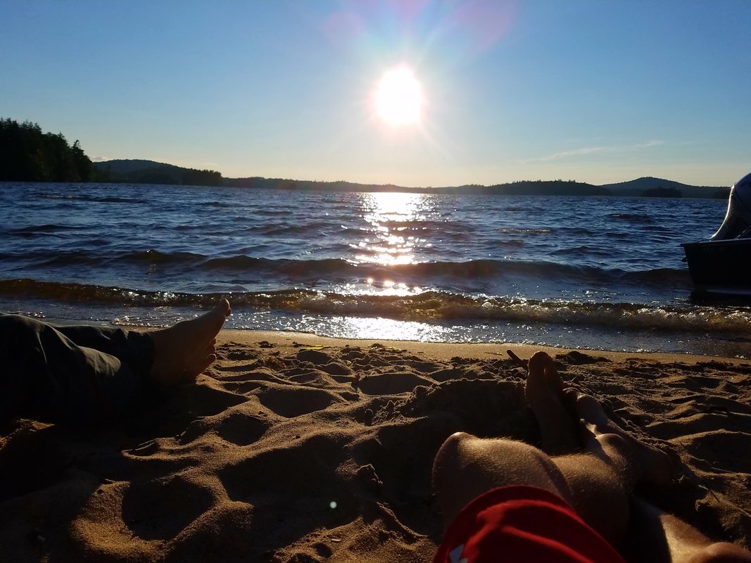 View from the Middle Saranac Beach, which covers the entire eastern shore