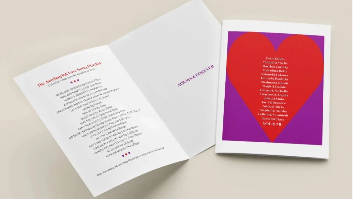 Turn up the volume and feel the love. Here&rsquo;s a sneak peek at our popular Iconic Couples with Old-School Love Song Playlist card. Perfect for Valentine&rsquo;s Day. Yes, that's right, it includes can't-go-wrong classics from Luther, Anita, and D