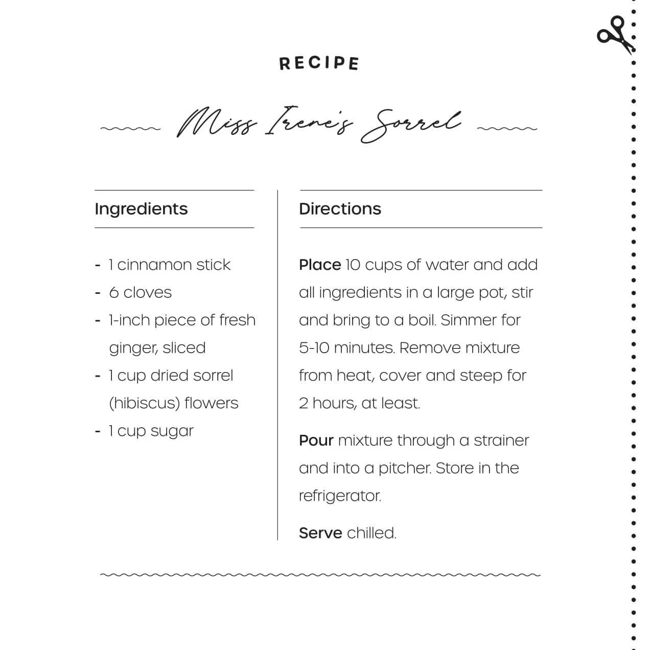 Leh Celebrate, green card with black text, recipe