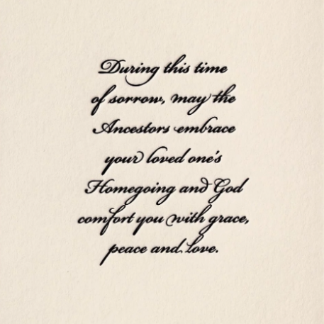 Sympathy, Homegoing card, inside zoom