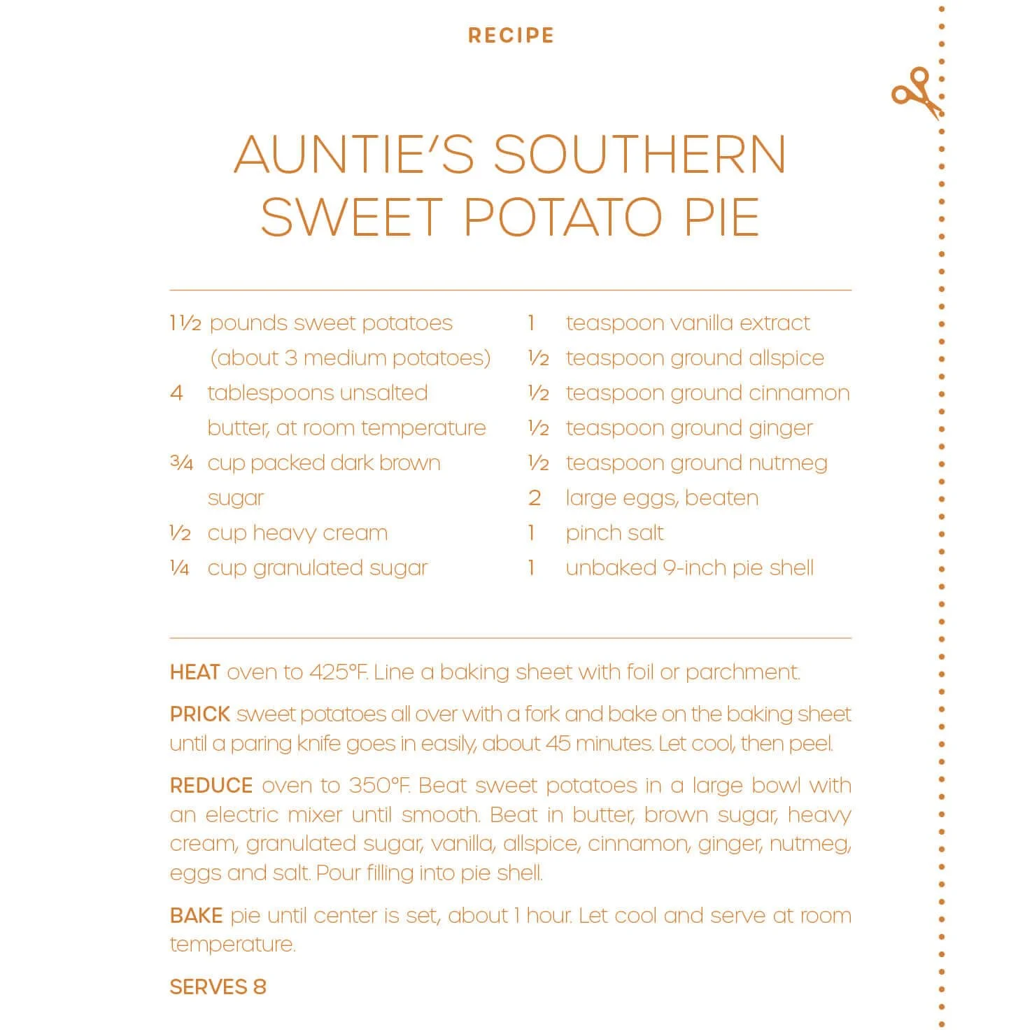 White card with outlined turkey and text, recipe