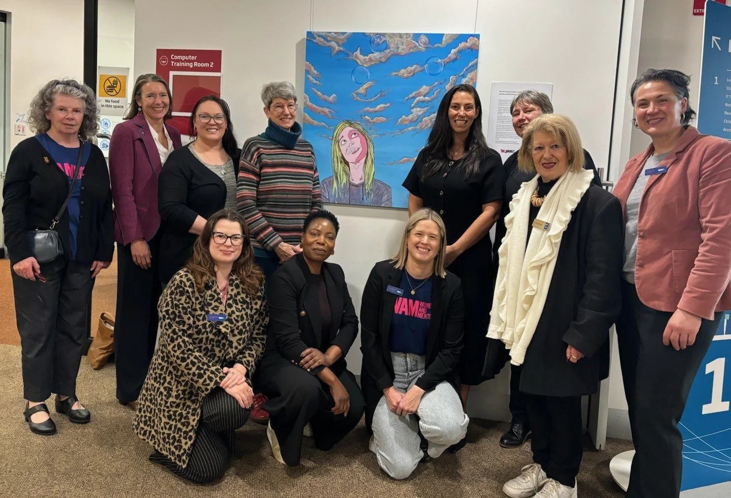 WAM team members and Minister Luba Grigorovitch at a Private Viewing of Art of Connection Exhibition