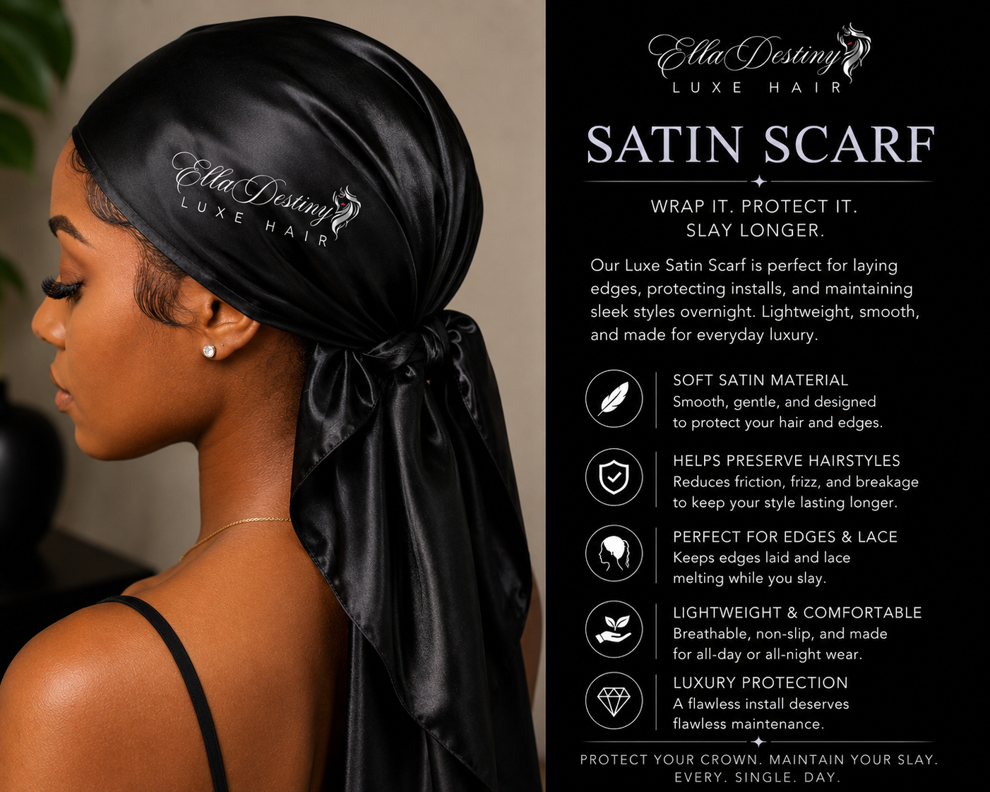 Ella Destiny Luxe Satin Scarf
