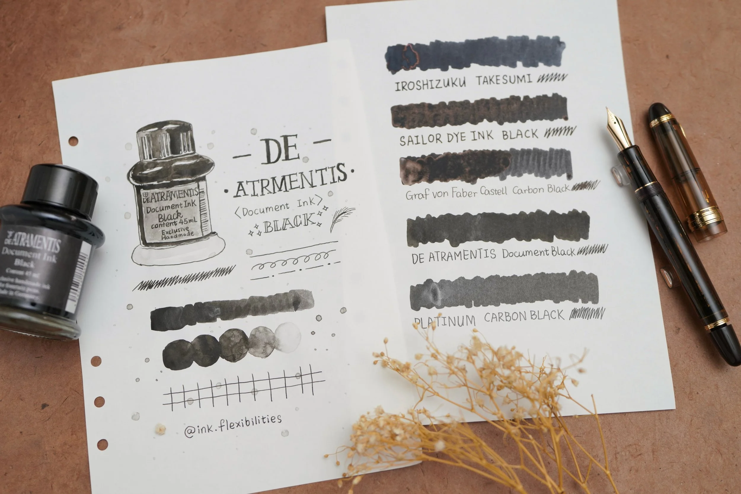 The Best Non-Reflective Black Ink for Fountain Pens: De Atramentis ...