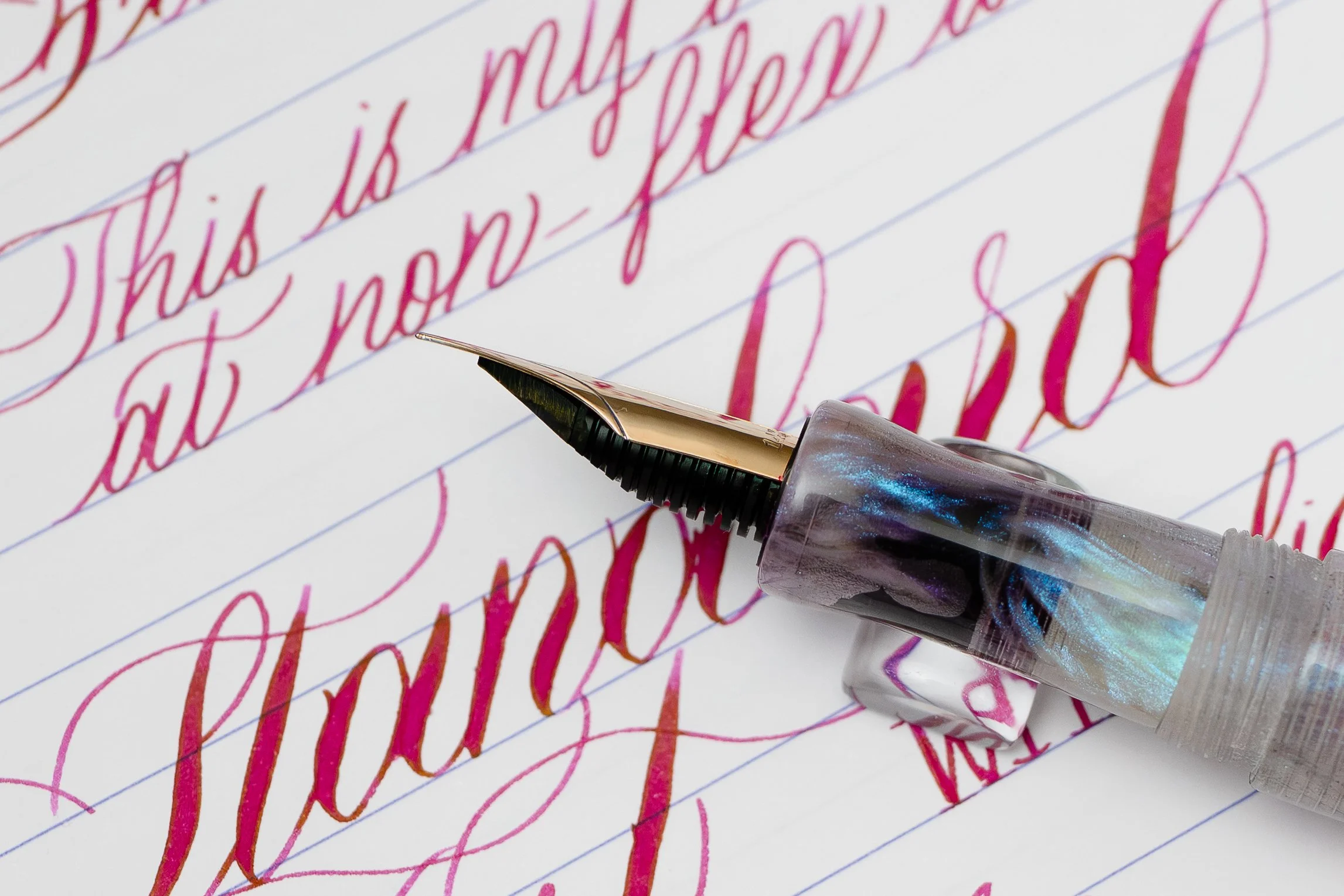 Stylosuite 14k gold fine italic flex nib fountain pen,  Maverick Pens fountain pen, best flex nib fountain pen, flexible nib fountain pen review, iroshizuku tsutsuji