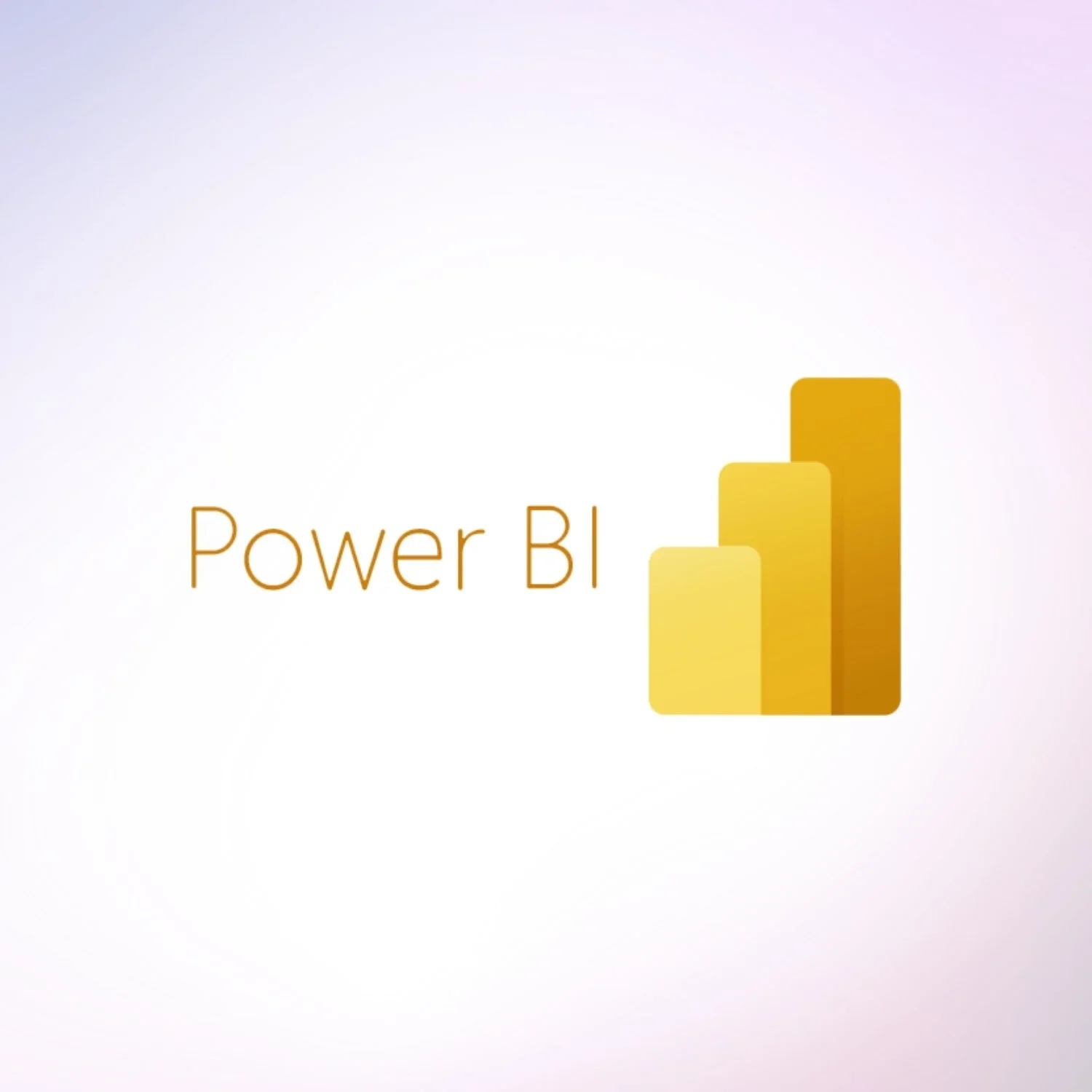 Power BI logo with three ascending yellow bar charts