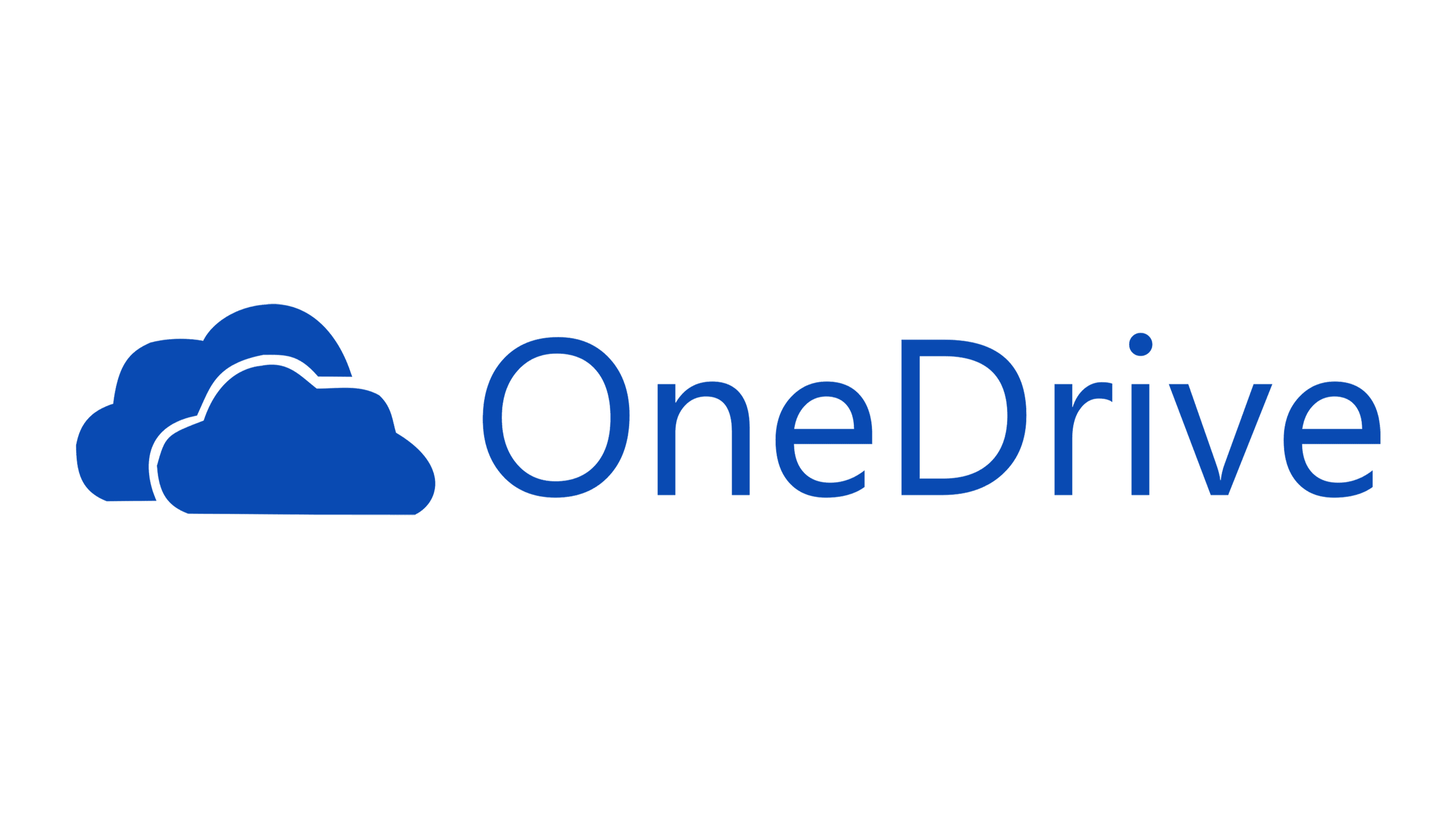 Microsoft OneDrive logo with a cloud icon and the text 'OneDrive' in blue.