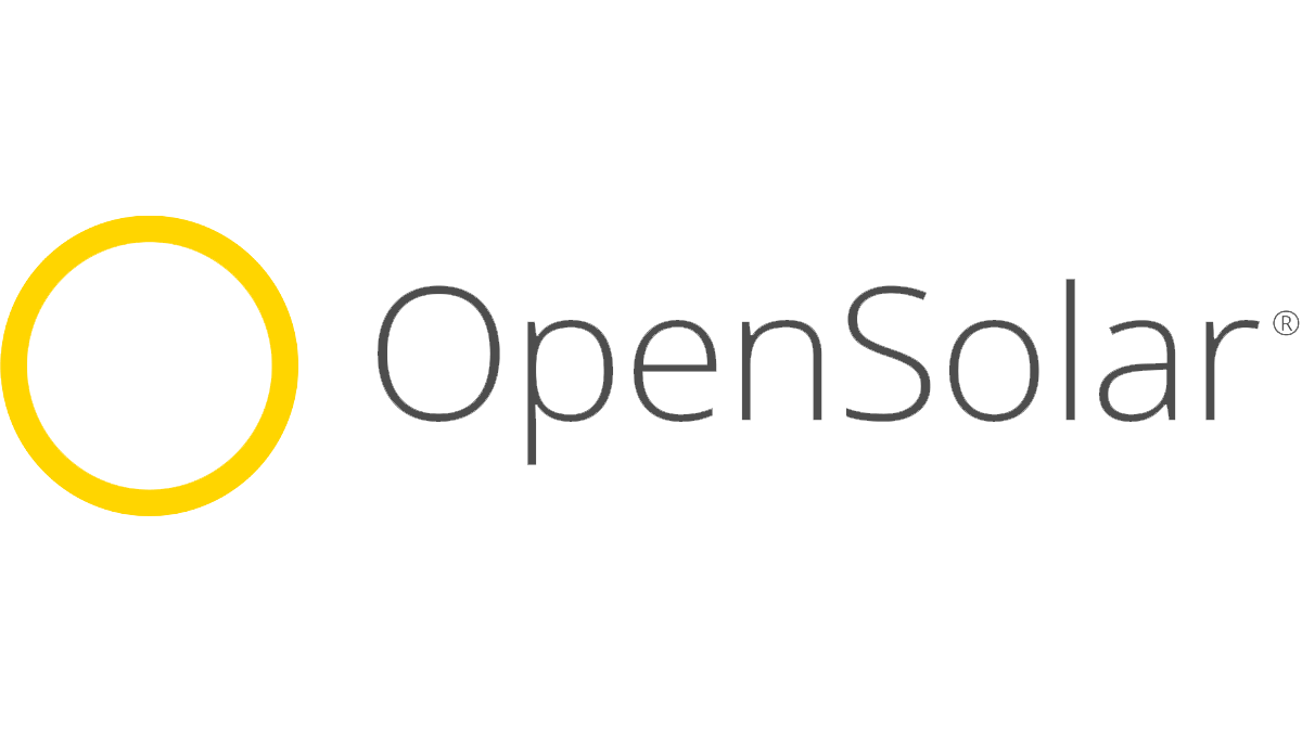 OpenSolar logo with a yellow circle and gray text